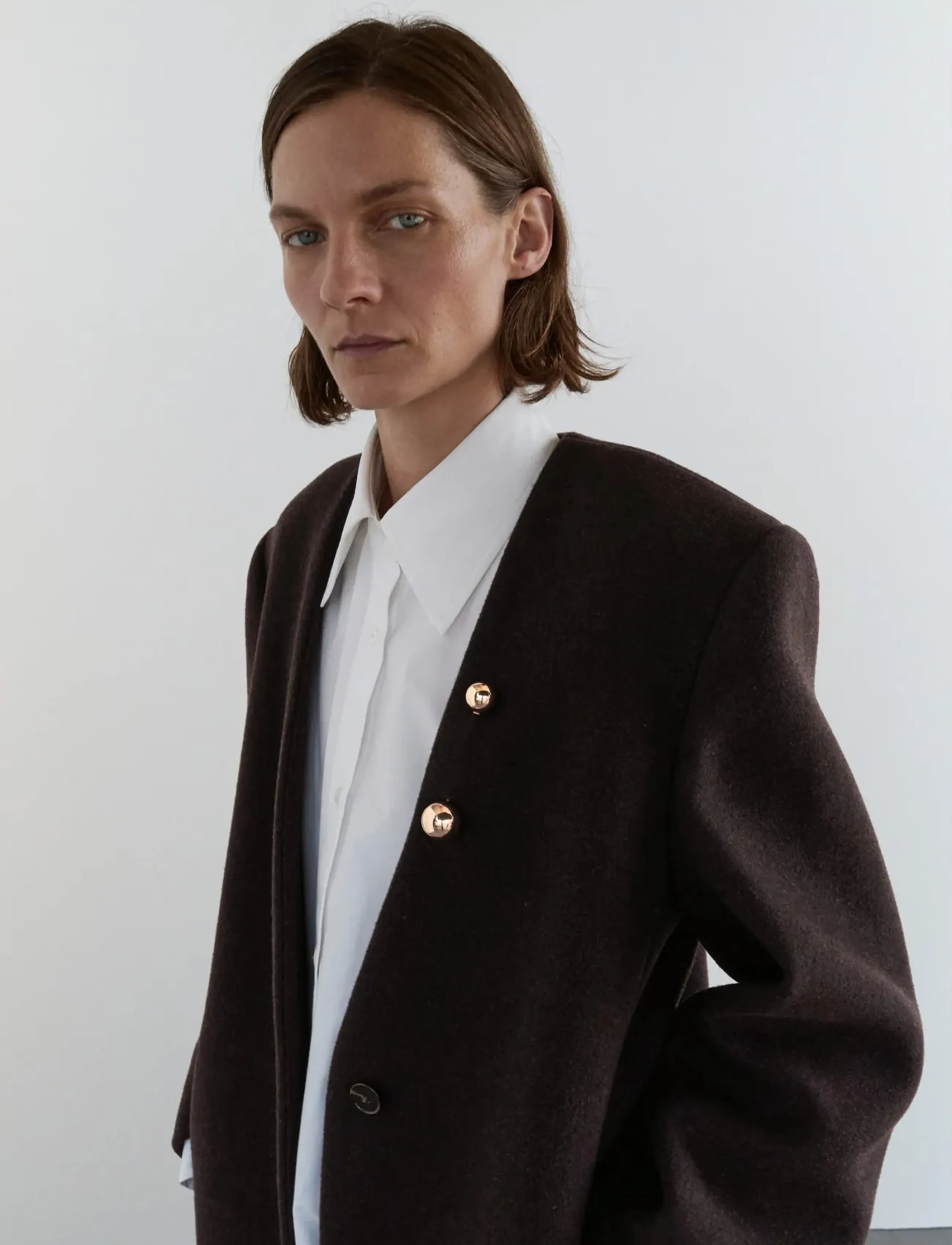 Mango Long wool coat - Vinterjakker - DARK BROWN / brown