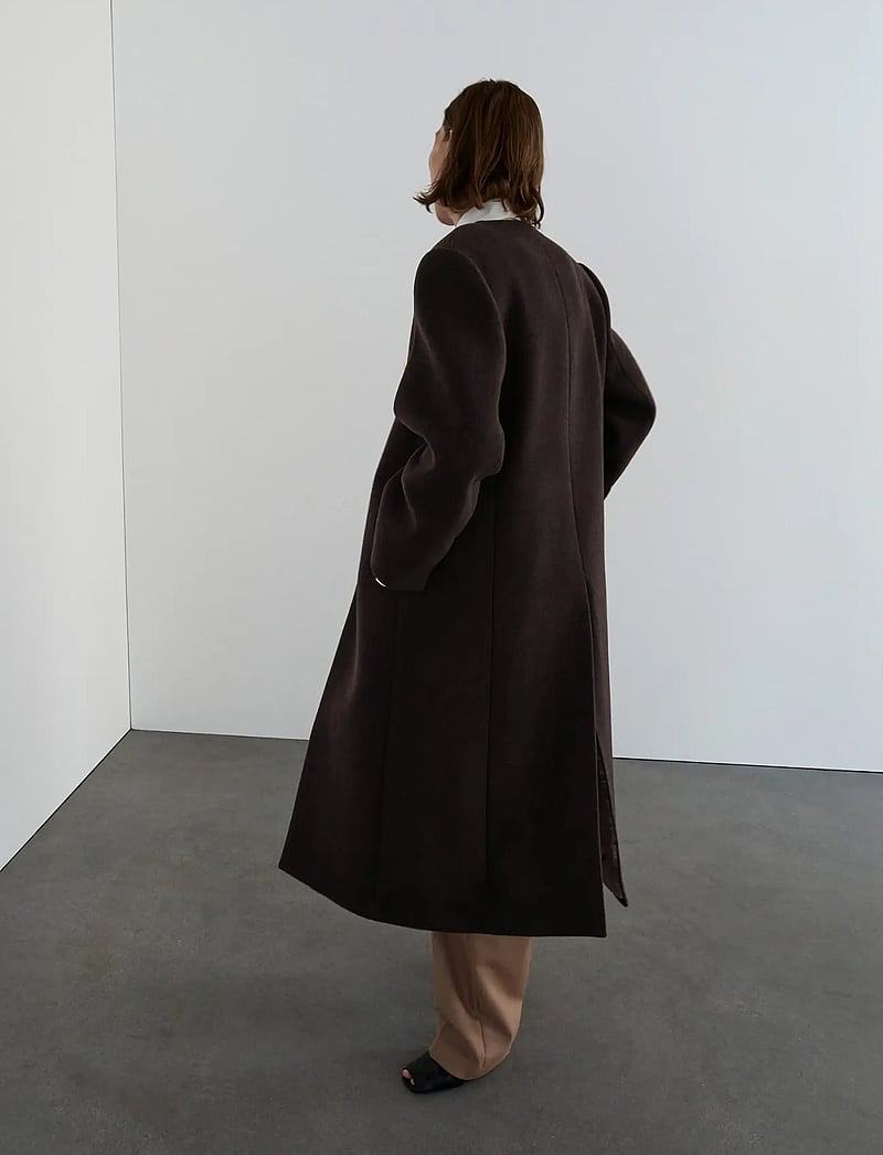 Mango - Long wool coat - villakangastakit - dark brown - 3