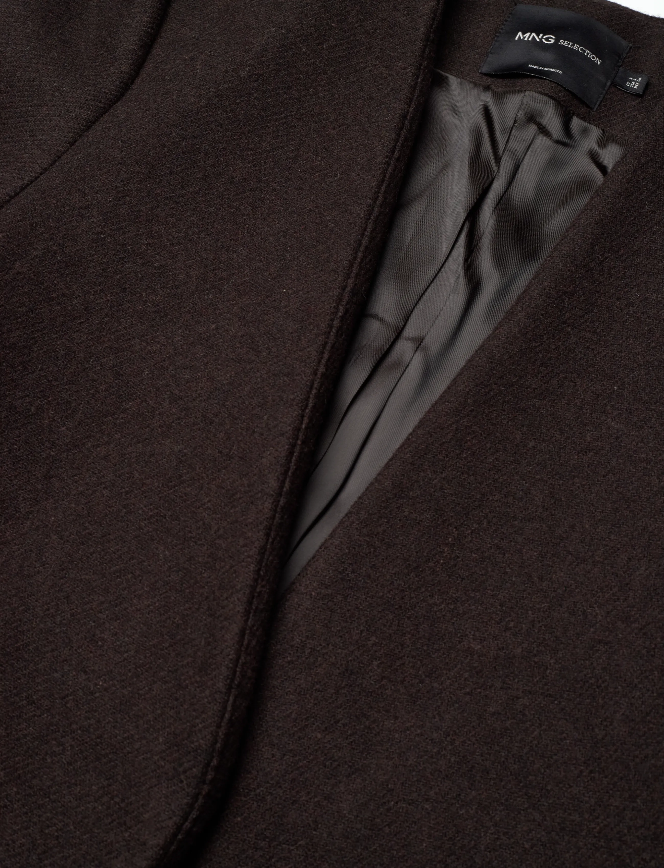 Mango - Long wool coat - uldfrakker - dark brown - 4
