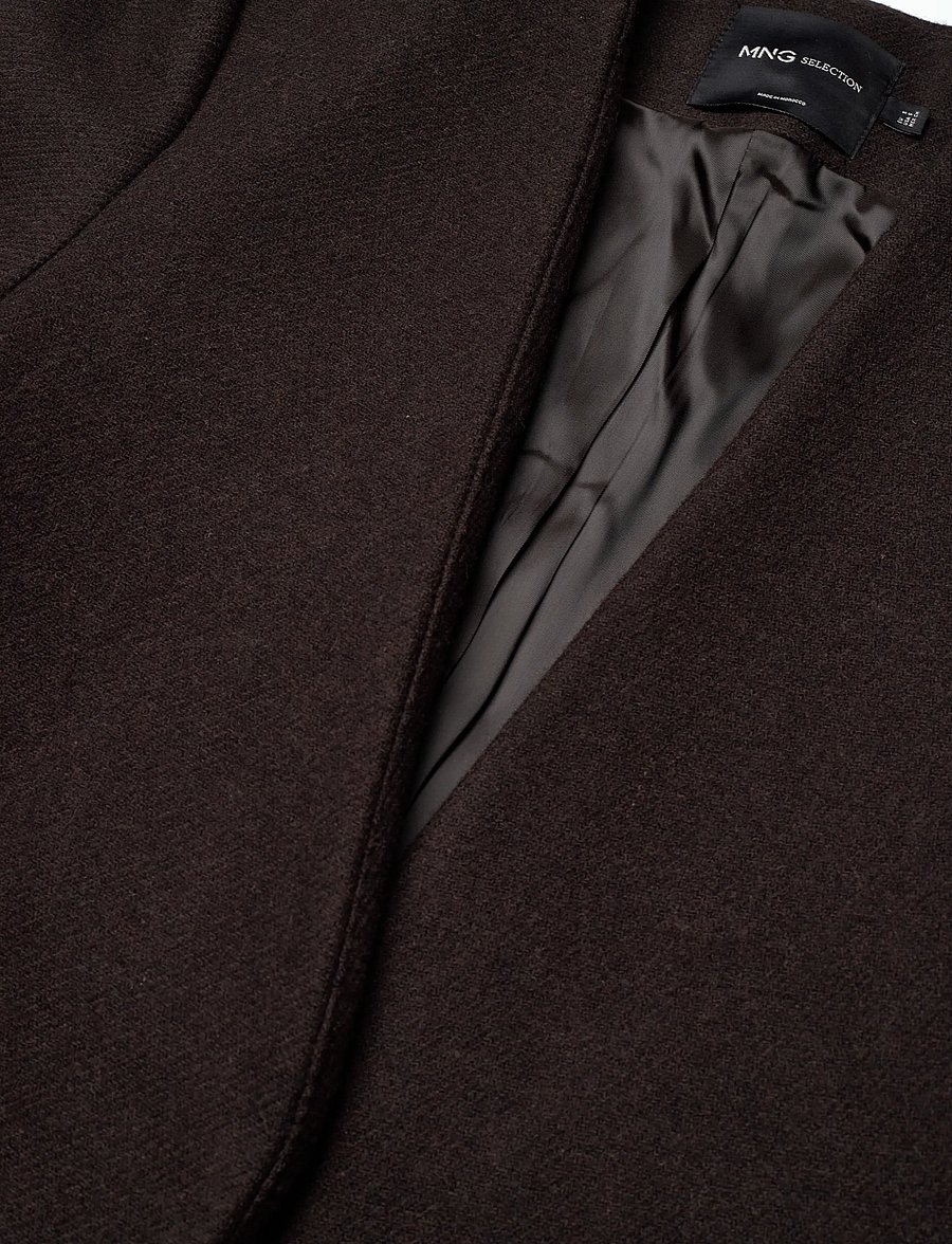 Mango - Long wool coat - vinterjakker - dark brown - 4