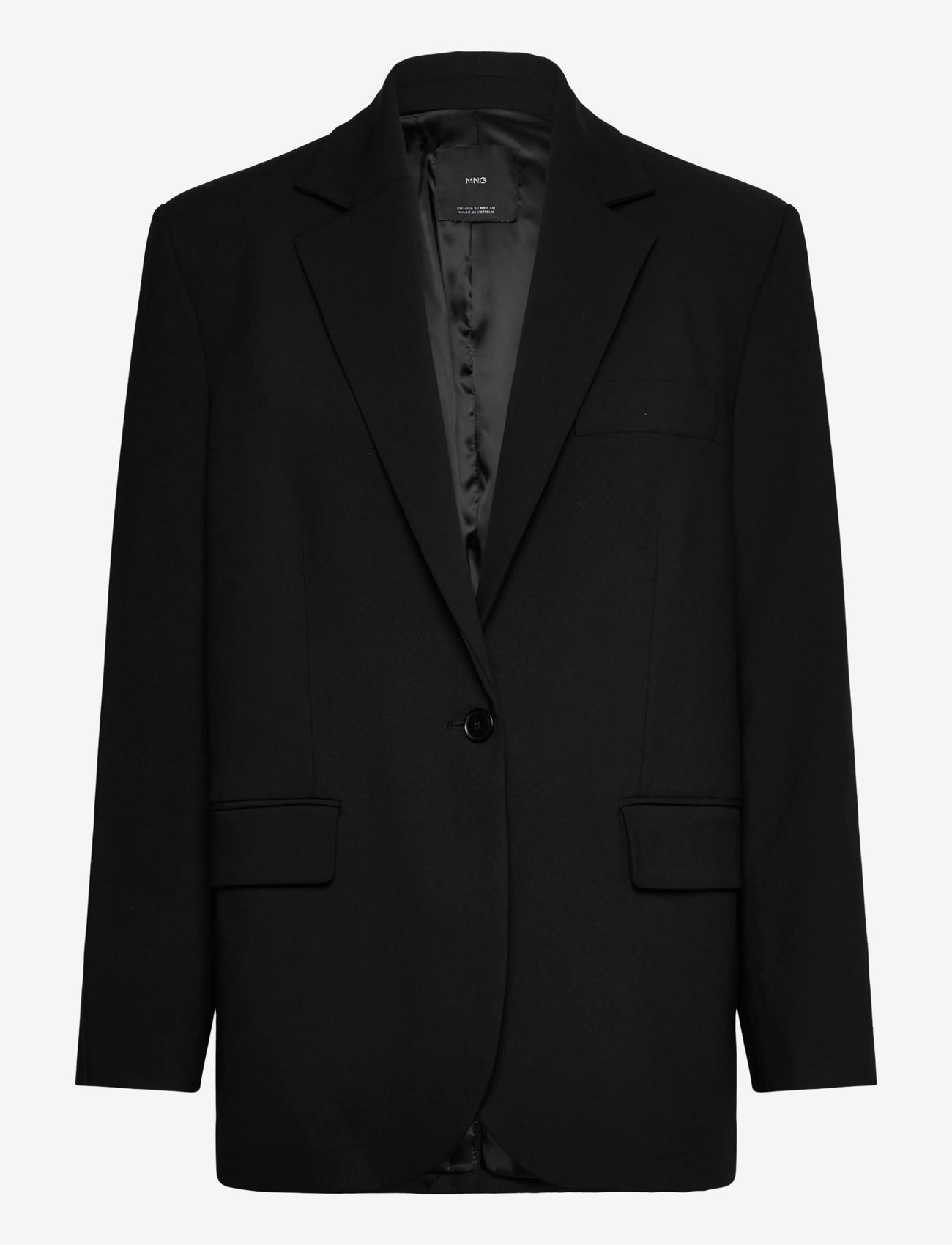 Mango - Straight jacket with flap pockets - enkeltradede blazere - black - 0