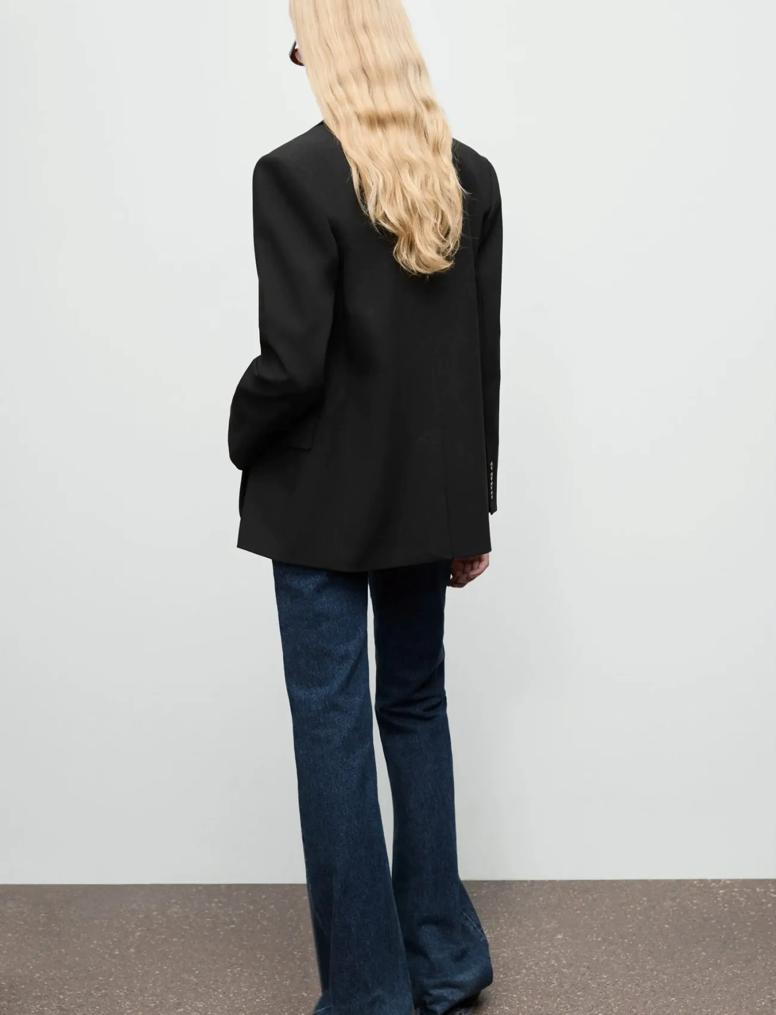 Mango - Straight jacket with flap pockets - black - 3