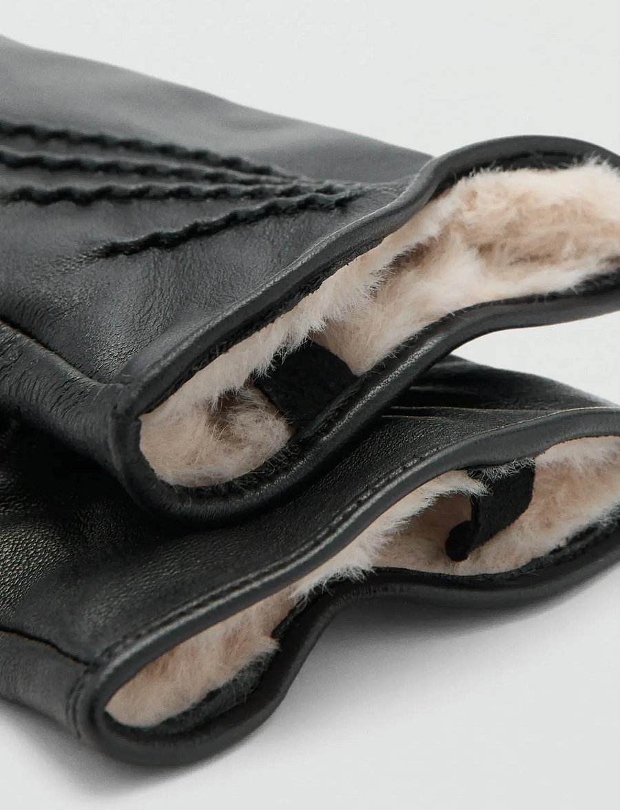 Mango - Leather gloves - læderhandsker - black - 0