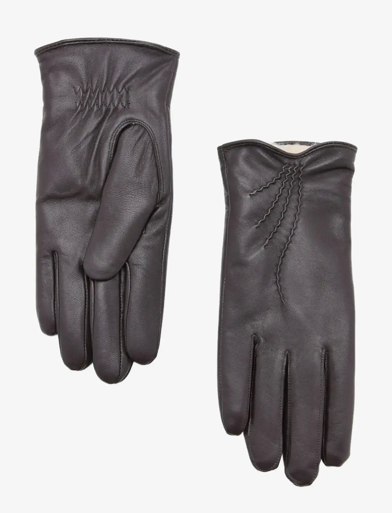 Mango - Leather gloves - handsker - dark brown - 1