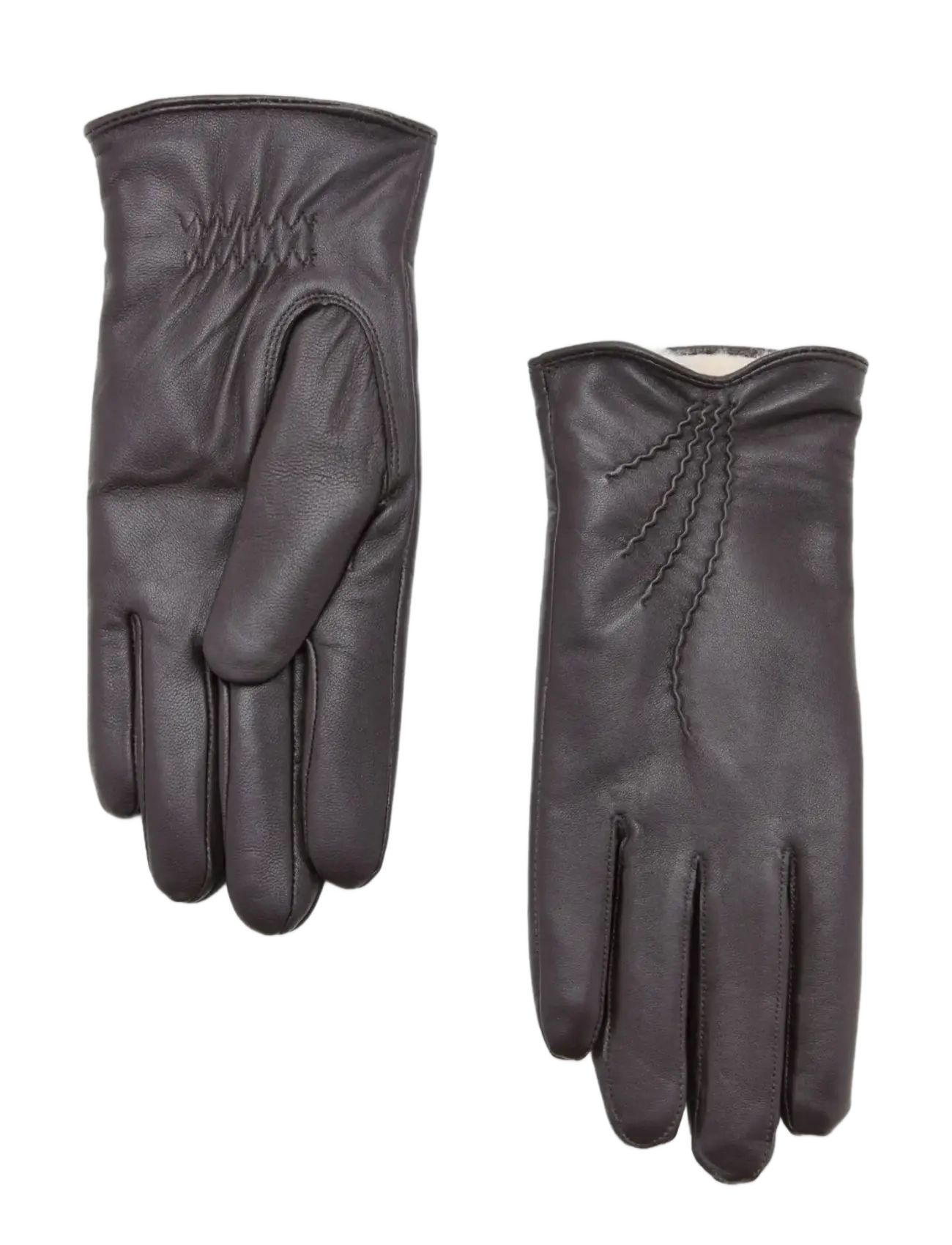 Leather gloves - DARK BROWN