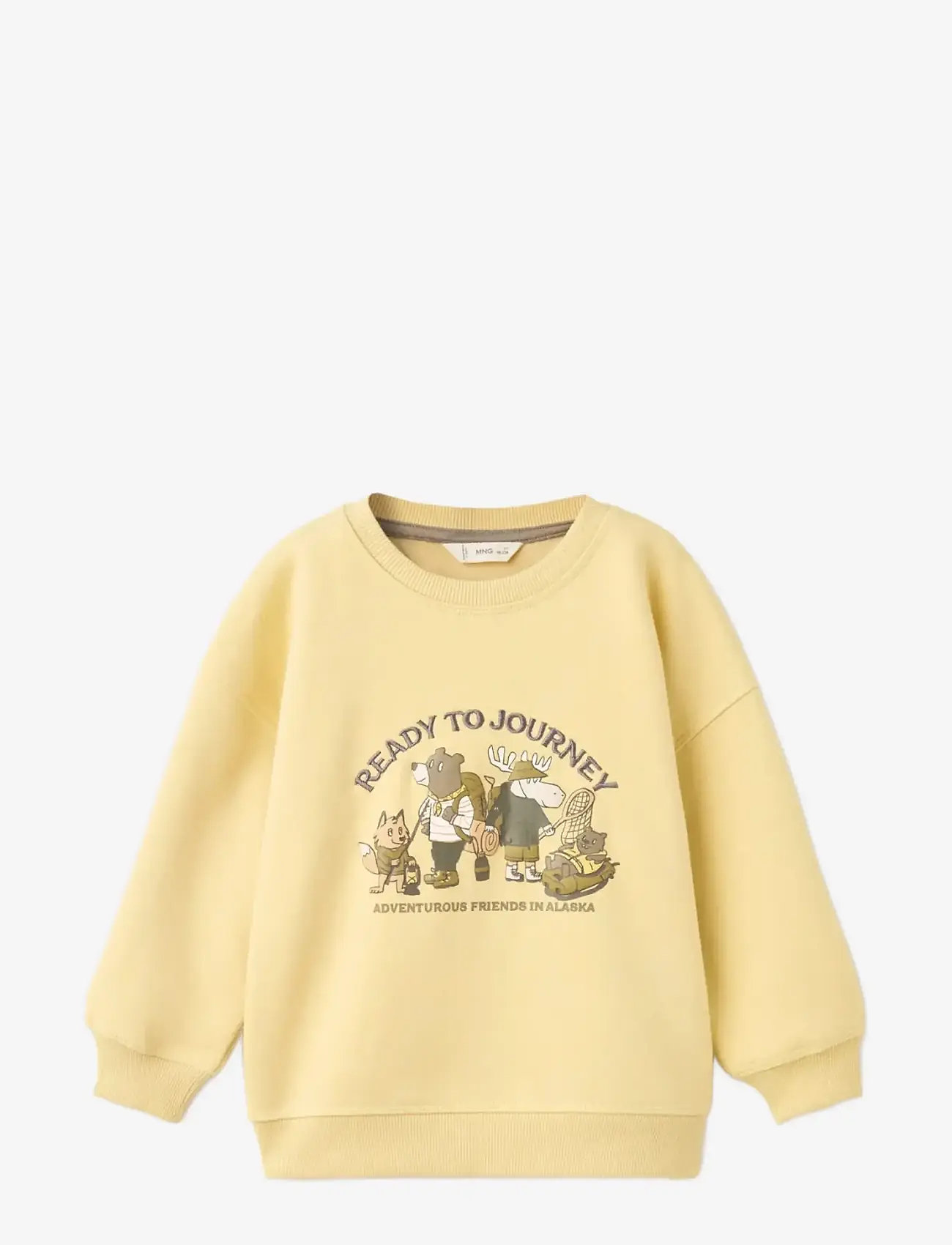 Mango - Printed embroidered sweatshirt - sweatshirts - yellow - 1
