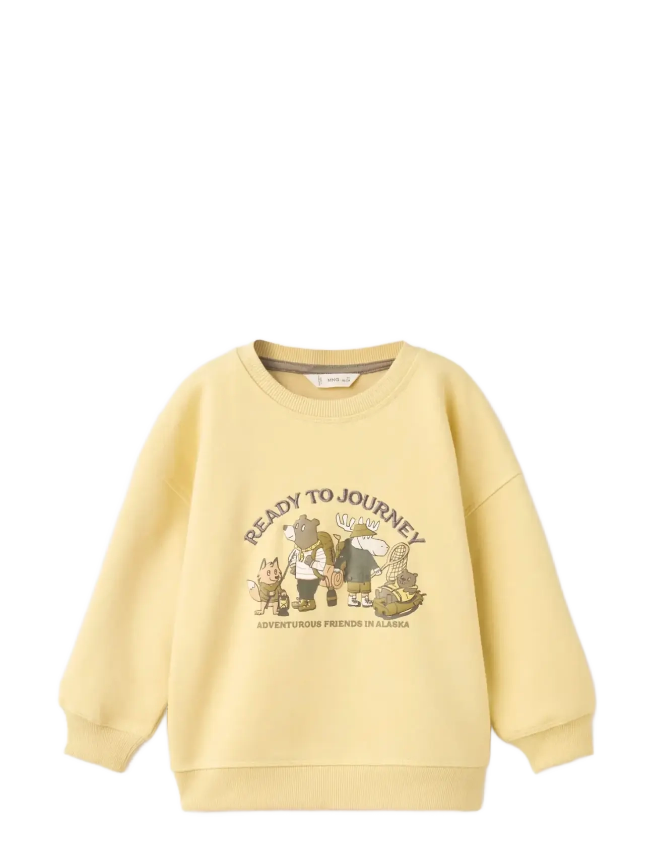Mango Printed embroidered sweatshirt - Back to school - YELLOW / yellow