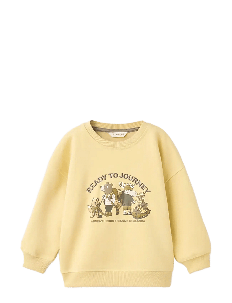 Mango - Printed embroidered sweatshirt - sweatshirts - yellow - 1