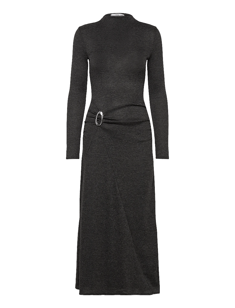 Mango - Fine-knit dress with metallic detail - strikkjoler - grey - 1