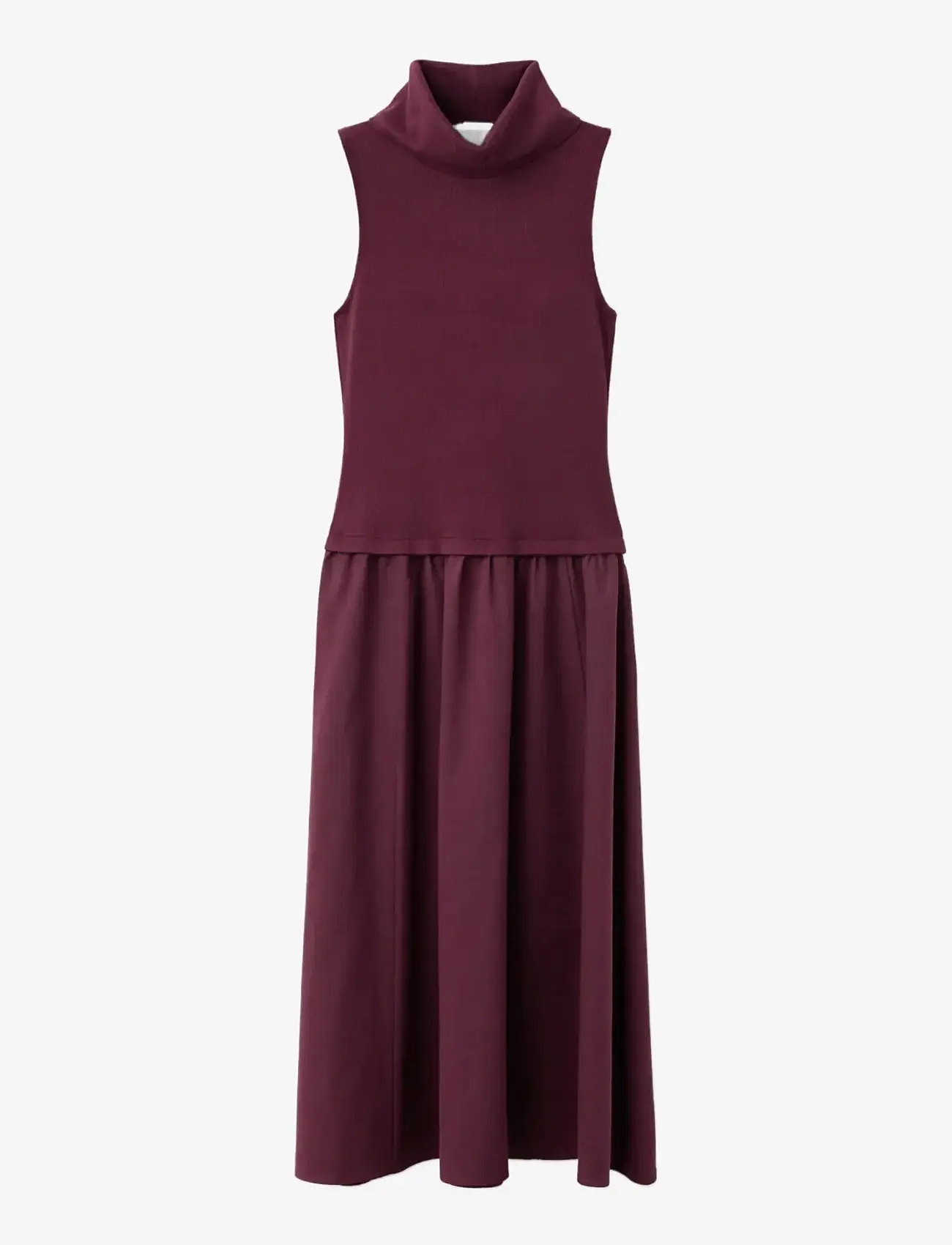 Mango - Dress with combined funnel neck - aftenkjoler - dark red - 1