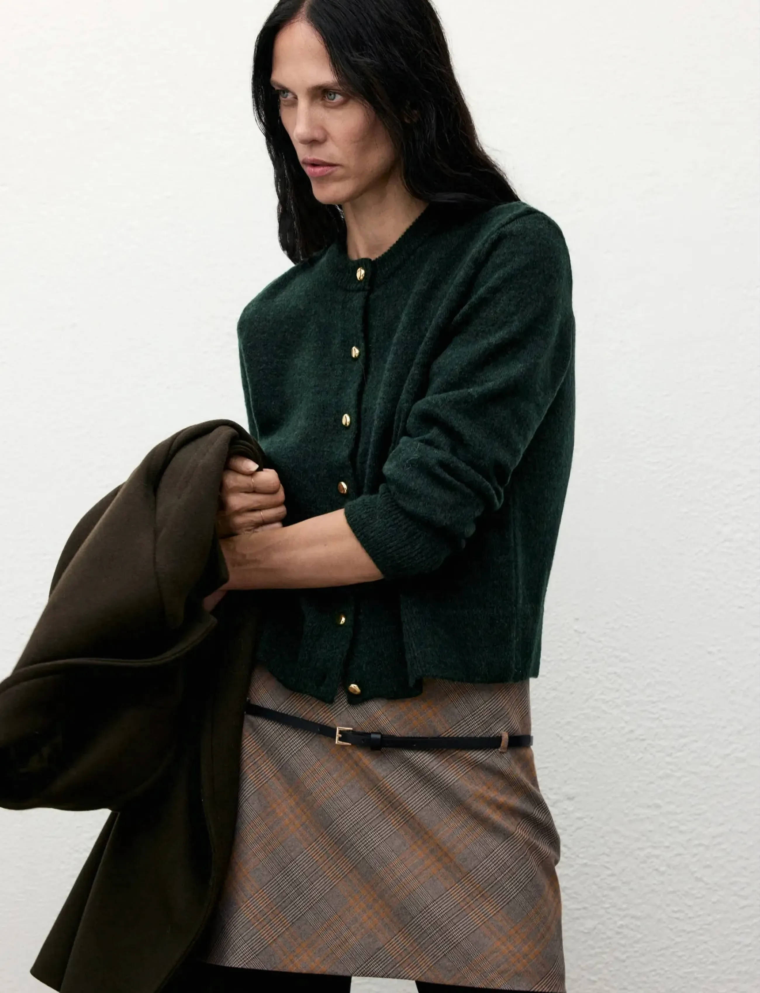 Mango Knitted Button Cardigan, M, Knitwear, Grün - Cardigans, Frauen