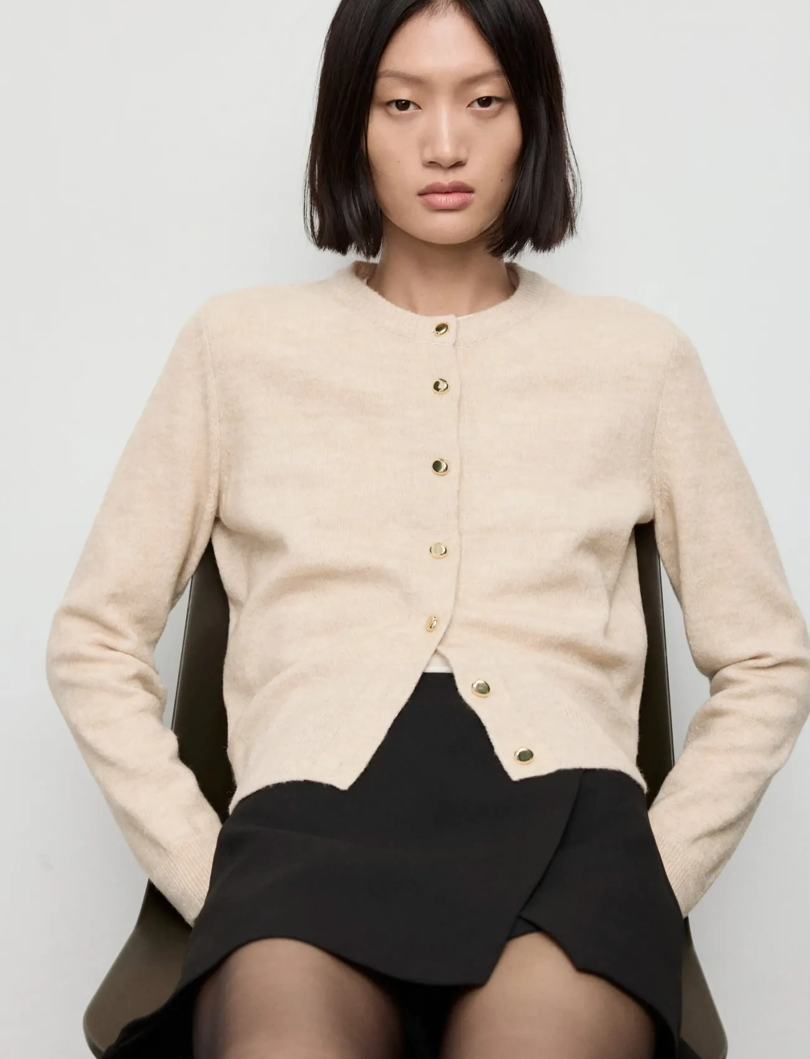 Mango Knitted Button Cardigan, S, Knitwear, Creme - Cardigans, Frauen