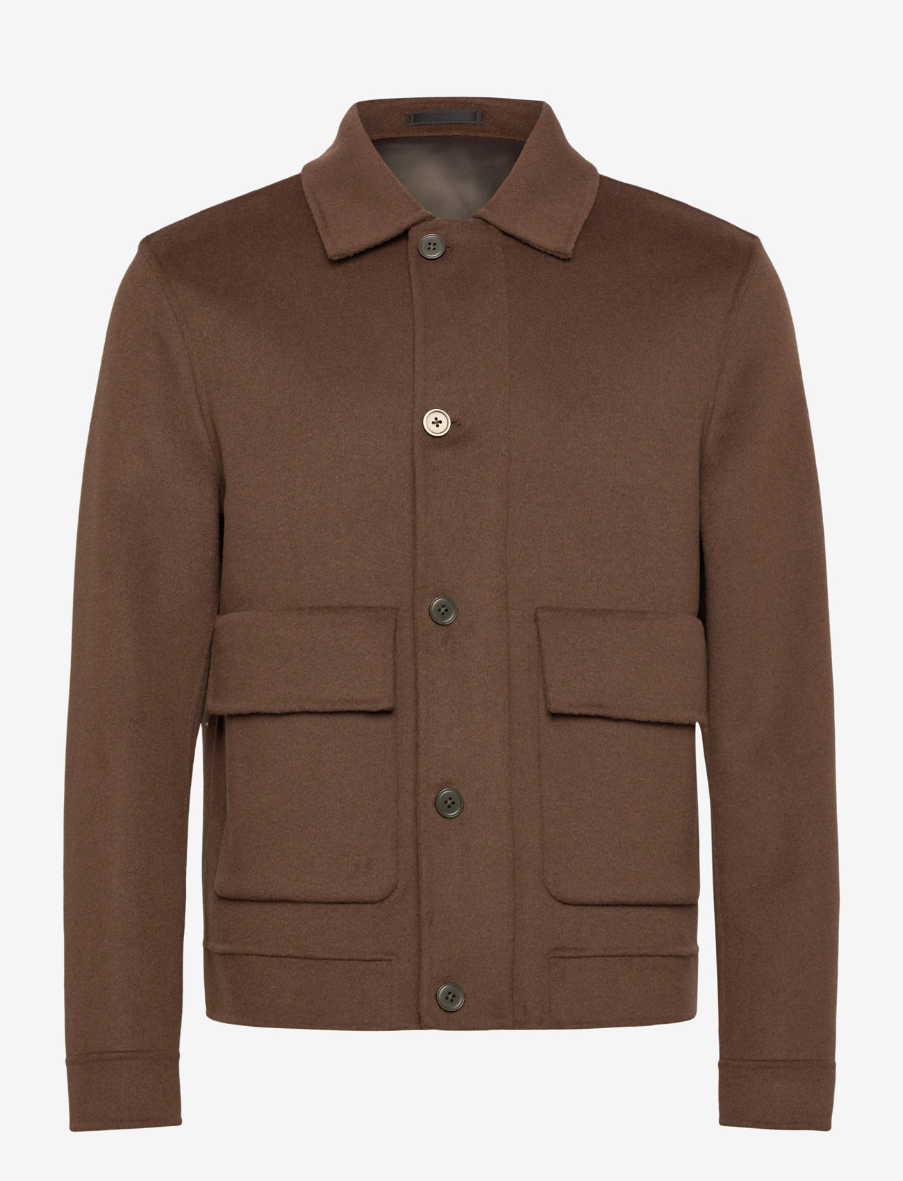 Mango - Handmade wool jacket with pockets - vinterjackor - dark brown - 1