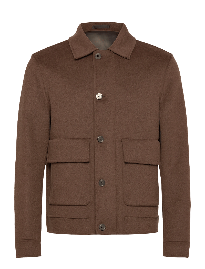 Mango - Handmade wool jacket with pockets - vinterjackor - dark brown - 1