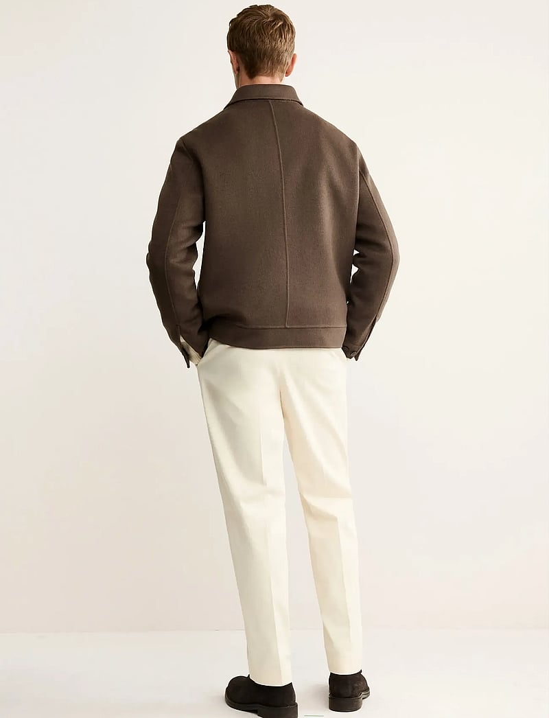 Mango - Handmade wool jacket with pockets - vinterjackor - dark brown - 3