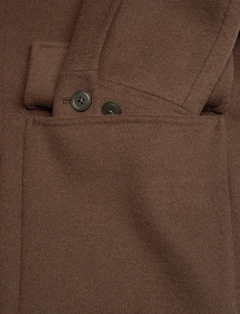 Mango - Handmade wool jacket with pockets - vinterjackor - dark brown - 5