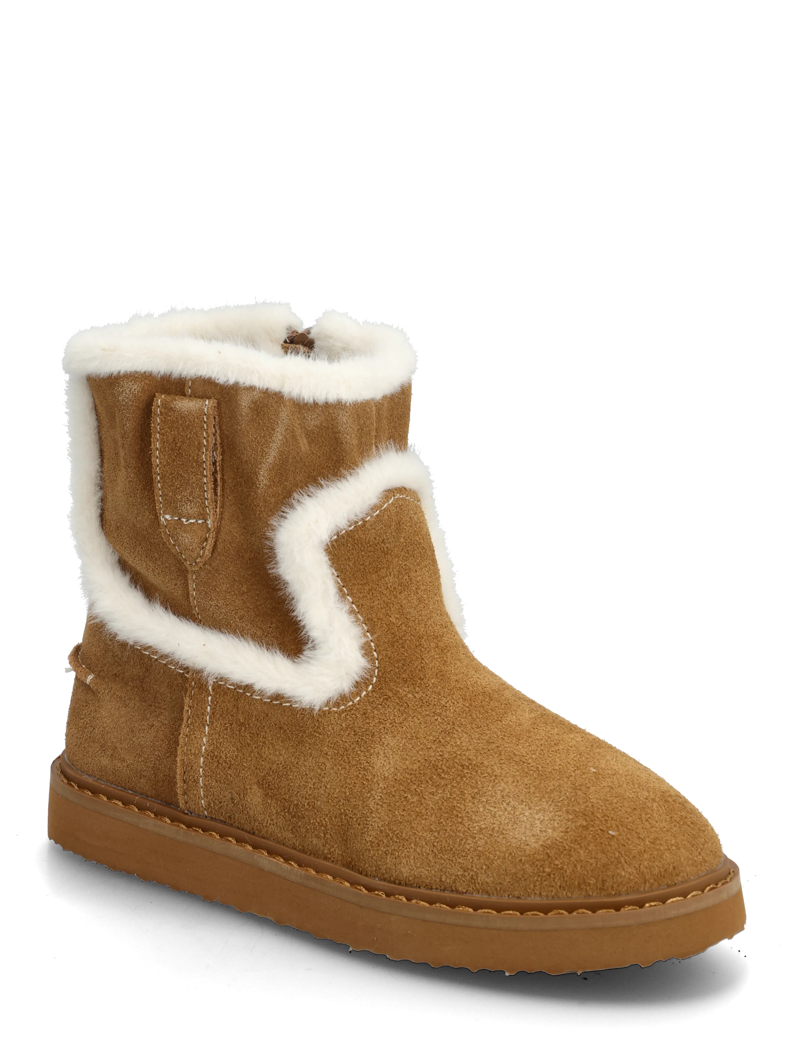 Mango Fur-effect suede ankle boots - Weihnachtsgeschenke - MEDIUM BROWN / brown