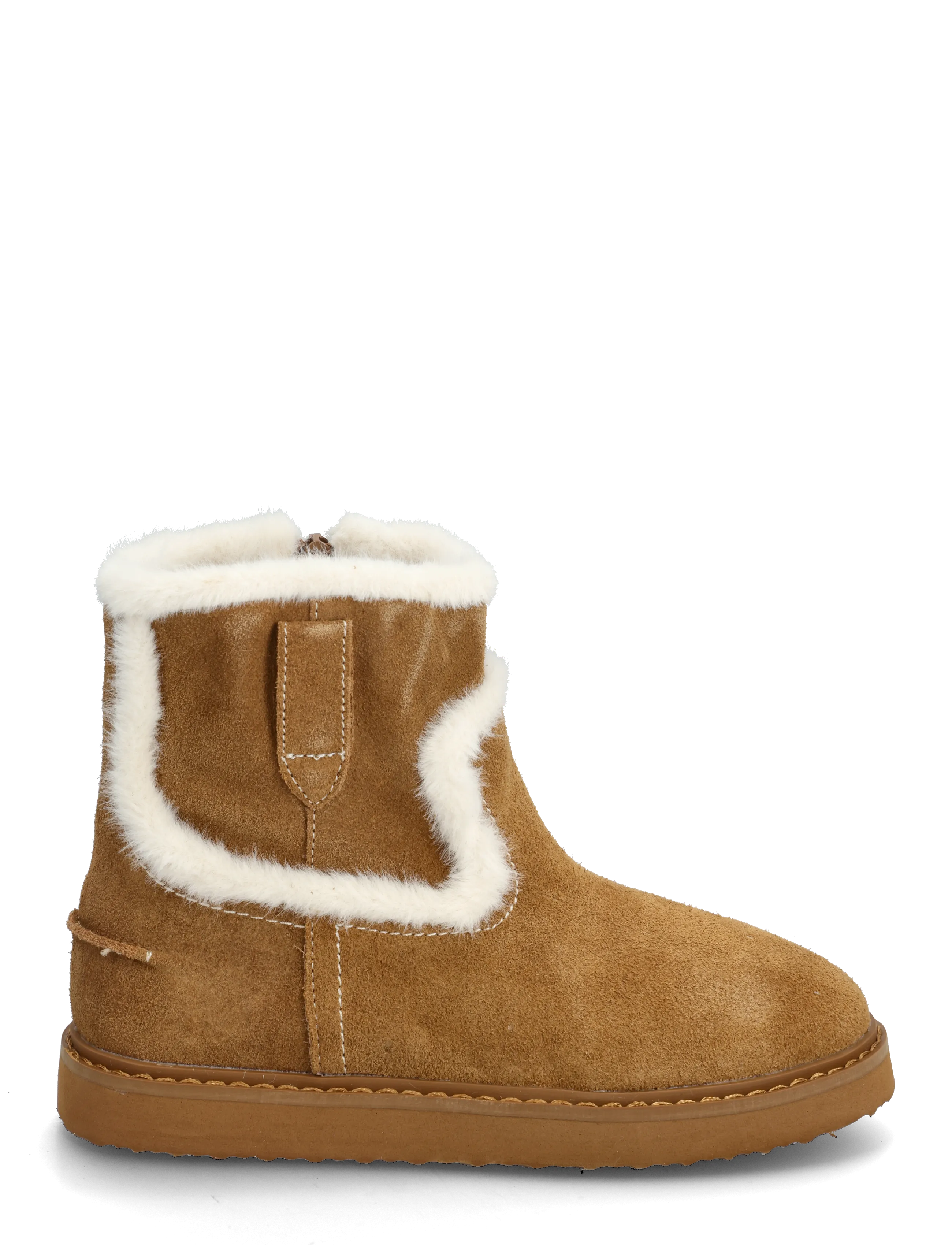 Mango - Fur-effect suede ankle boots - herbstschuhe - medium brown - 1