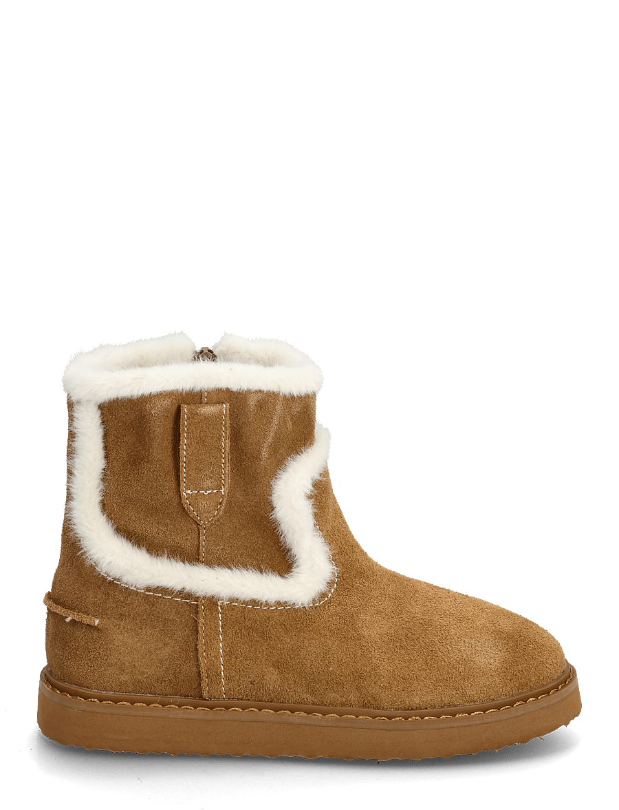 Mango - Fur-effect suede ankle boots - vinterstövlar - medium brown - 1