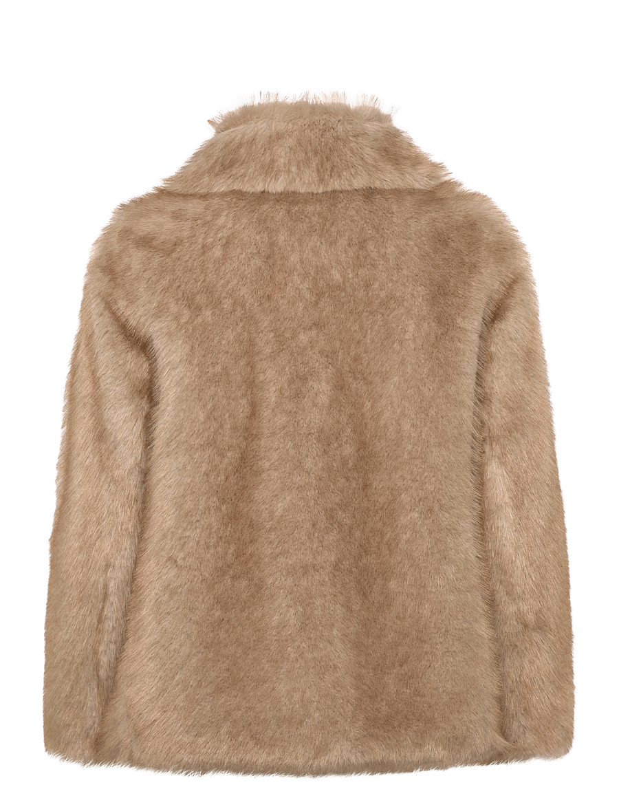 Mango - Faux-fur coat with buttons - kunstpelz - light beige - 2