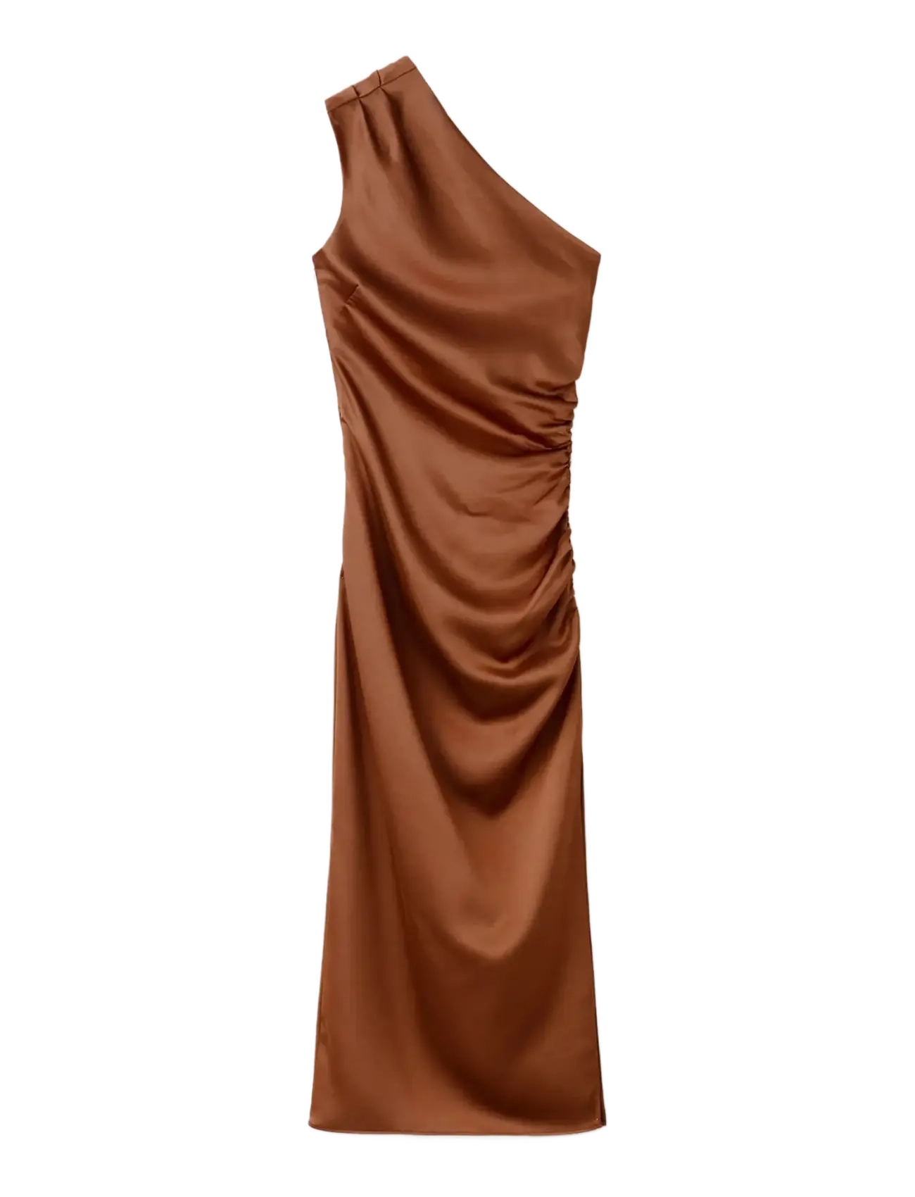 MANGO Asymmetrical Satin Kleid Braun - XL - Damen