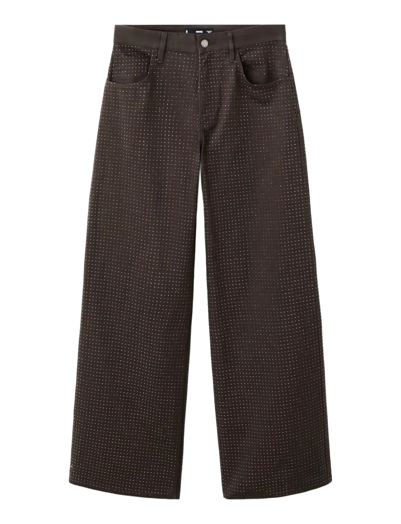 MANGO Wide Bein Jeans With Rhinestones Braun - 36 - Damen