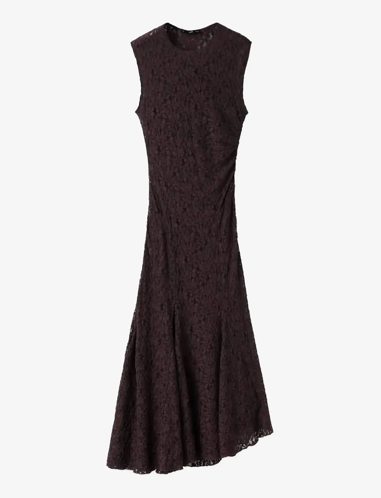 Mango - Asymmetric lace dress - abendkleider - brown - 1