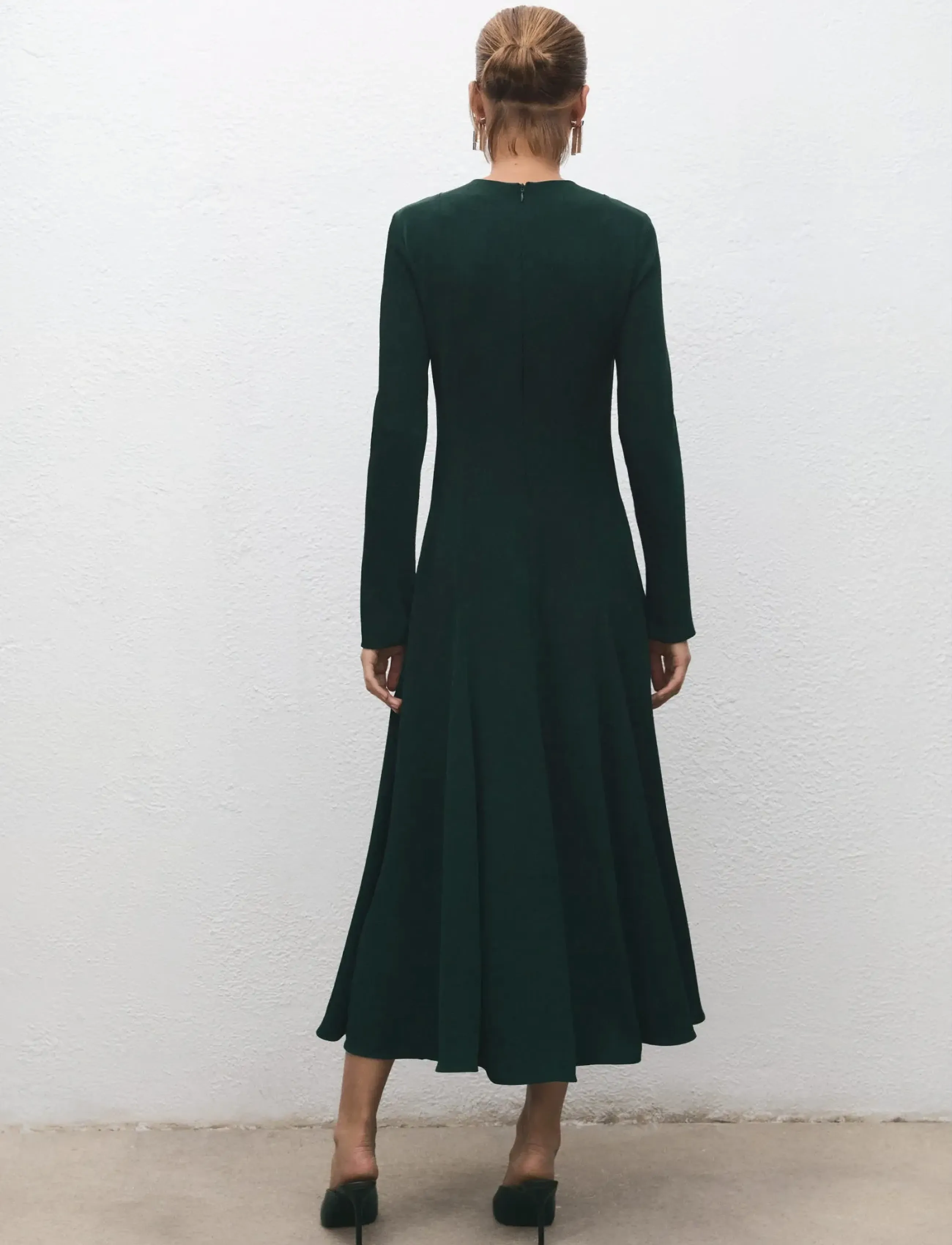 Mango - A-line dress with godets - midikleider - green - 2