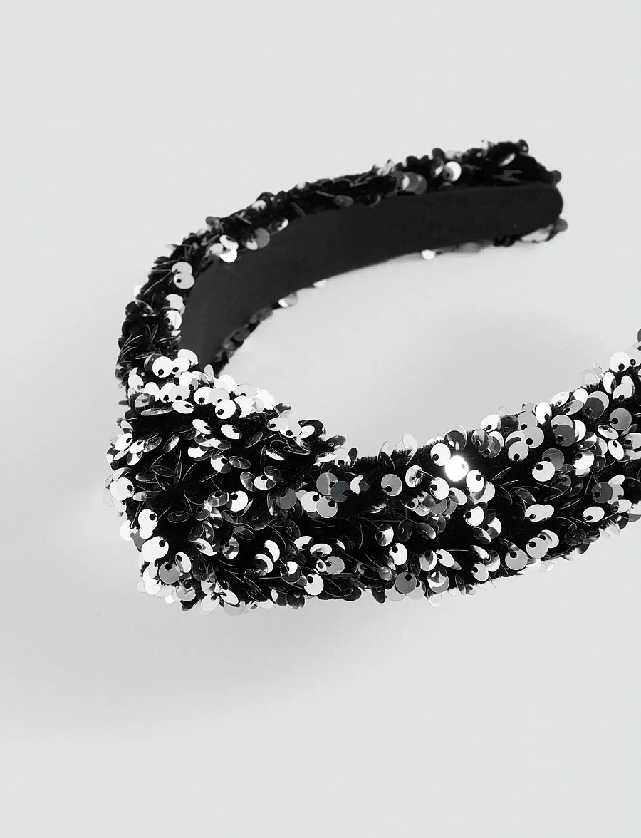 Mango - Sequin shimmer headband - hårband & diadem - black - 0