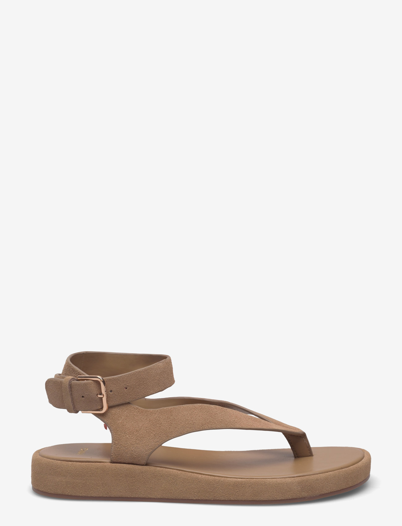 Mango - Split leather sandals with buckle - flache sandalen - lt pastel brown - 1