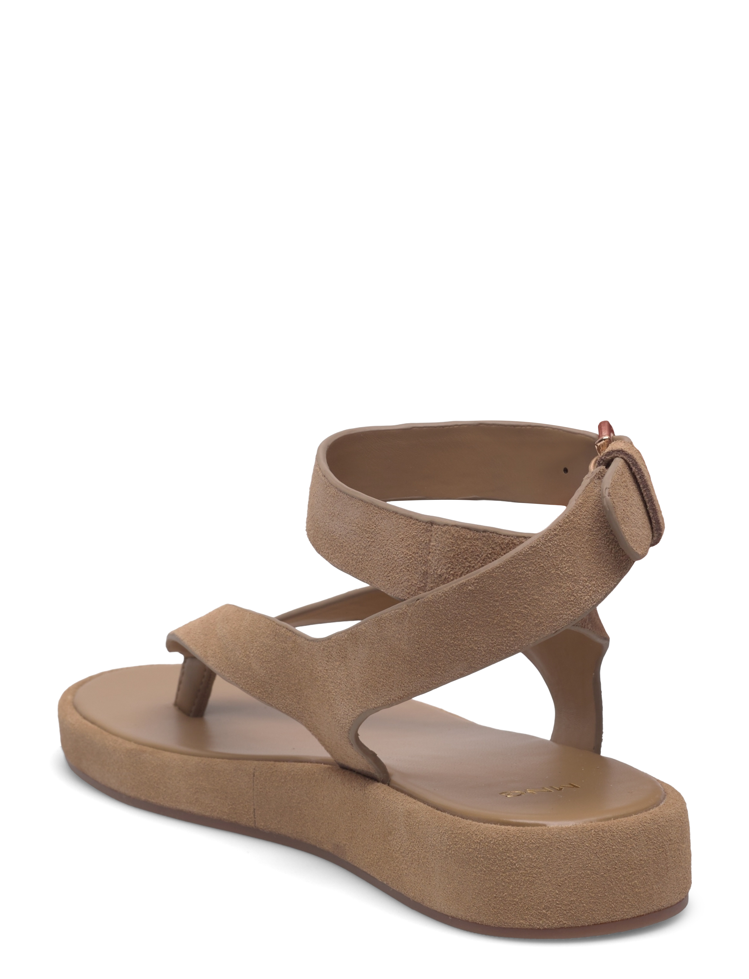 Mango - Split leather sandals with buckle - lt pastel brown - 3