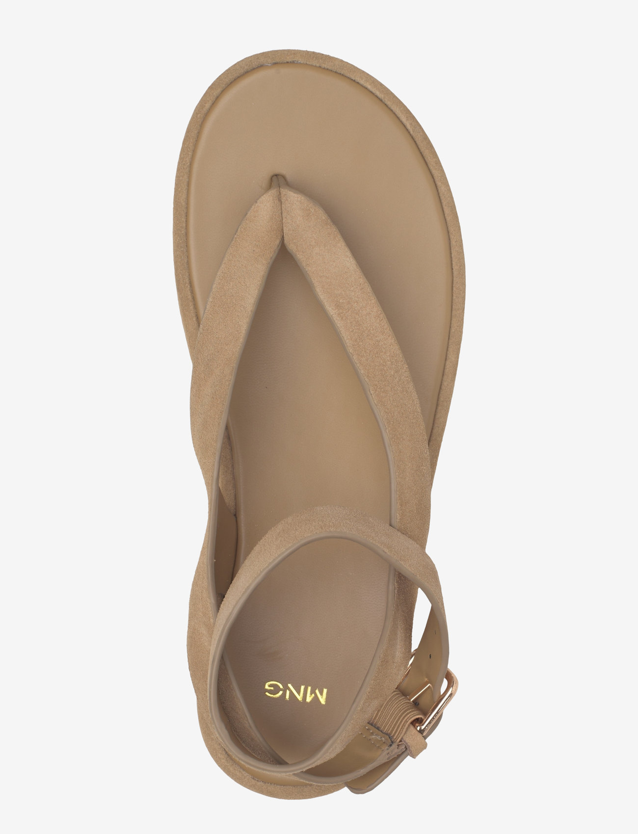 Mango - Split leather sandals with buckle - flache sandalen - lt pastel brown - 3