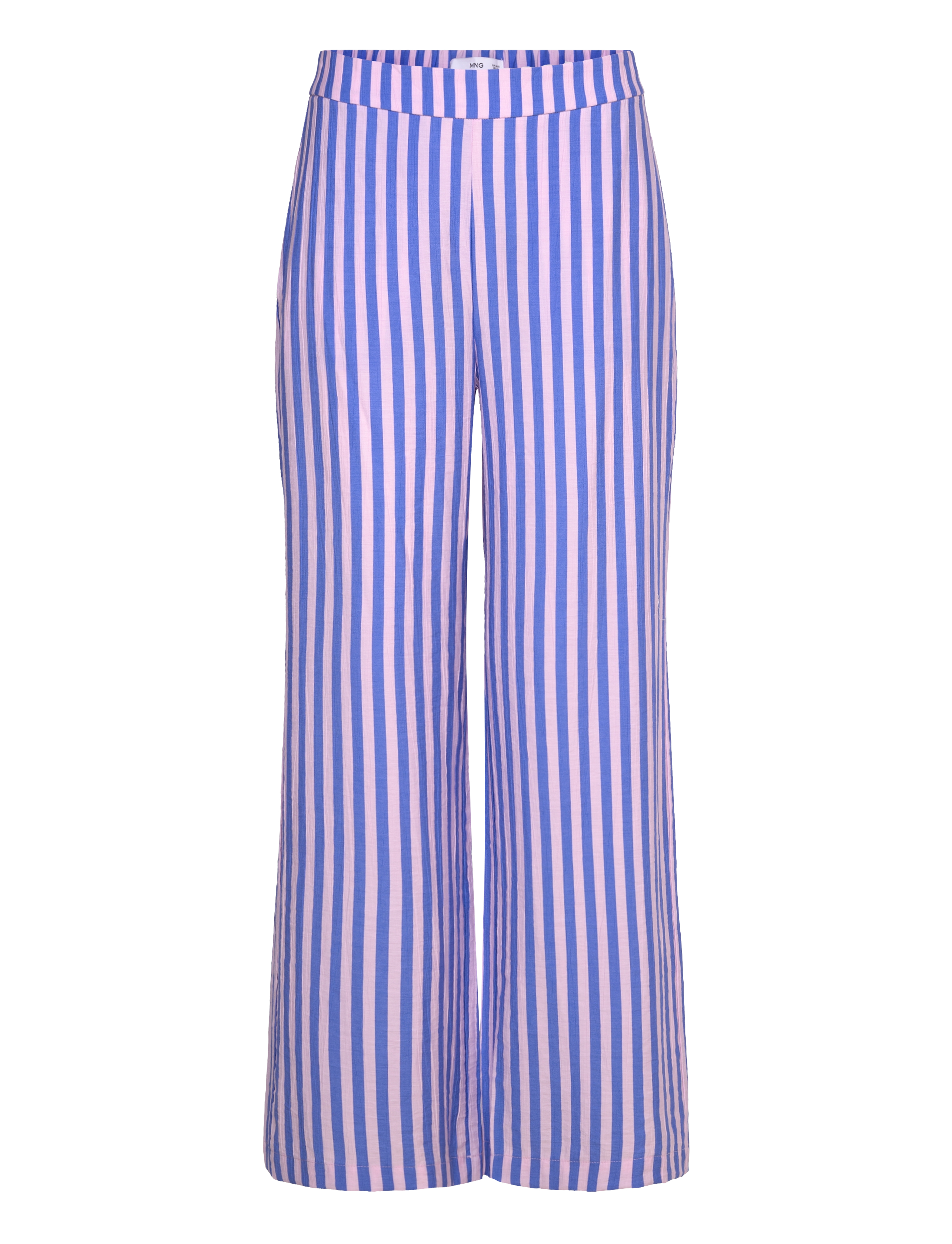 MANGO Stripe-Print Straight Hosen Blau - XS - Damen