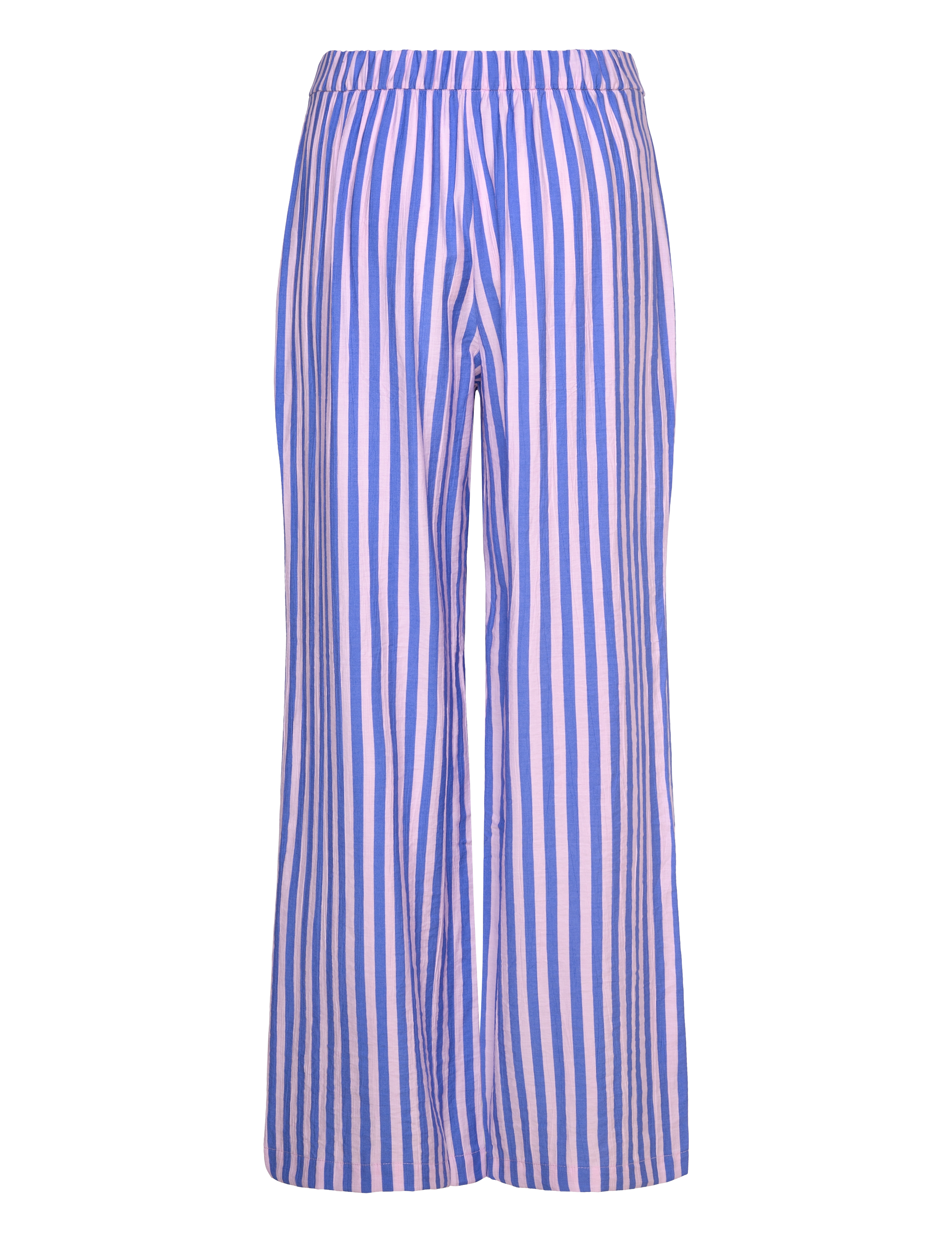 Mango - Stripe-print straight trousers - raka byxor - medium blue - 2