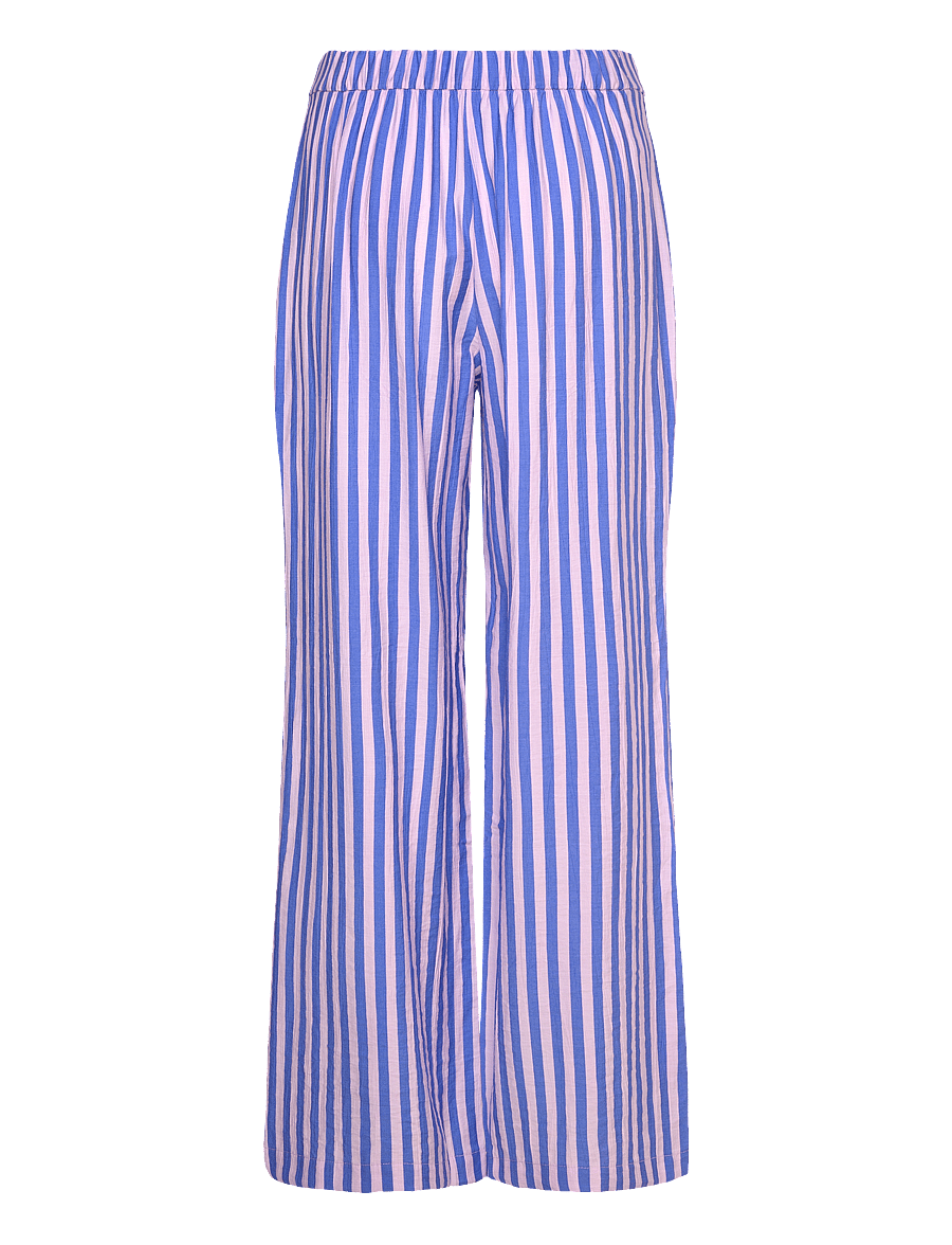 Mango - Stripe-print straight trousers - bukser med lige ben - medium blue - 2
