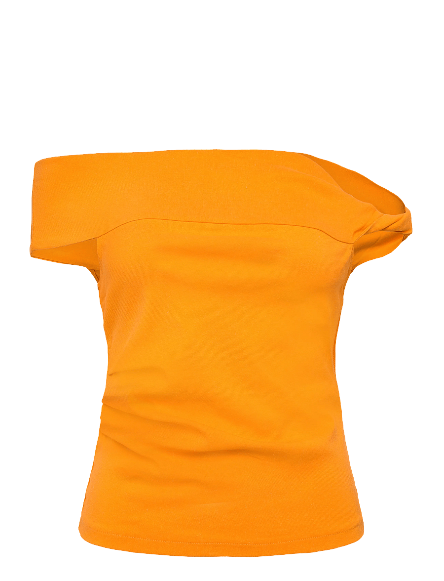 Mango - Asymmetrical strapless top - tanktops - orange - 1