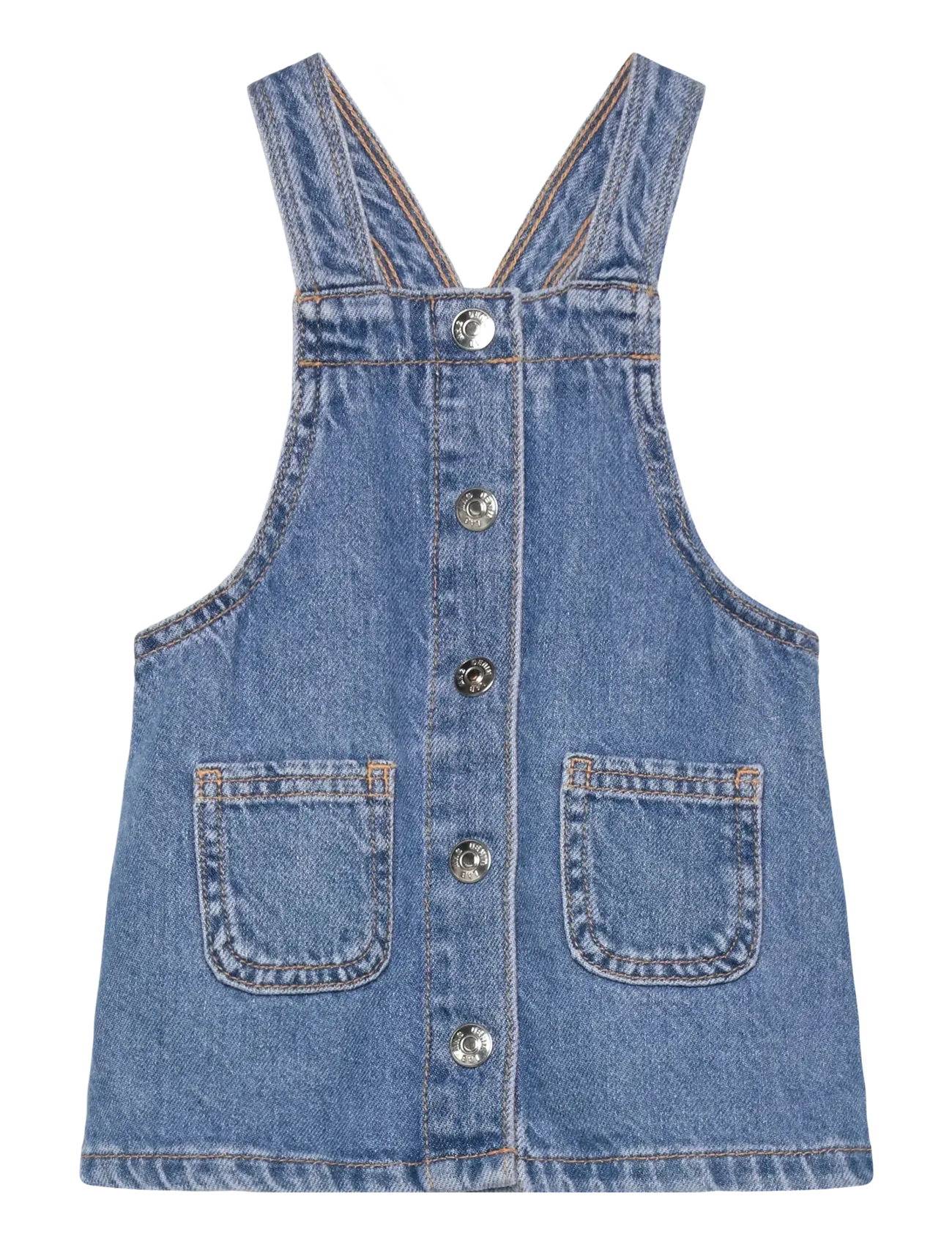 Mango Denim Buttons Pichi, 2-3, Dresses, Blau - Dungaree Dress, Kinder