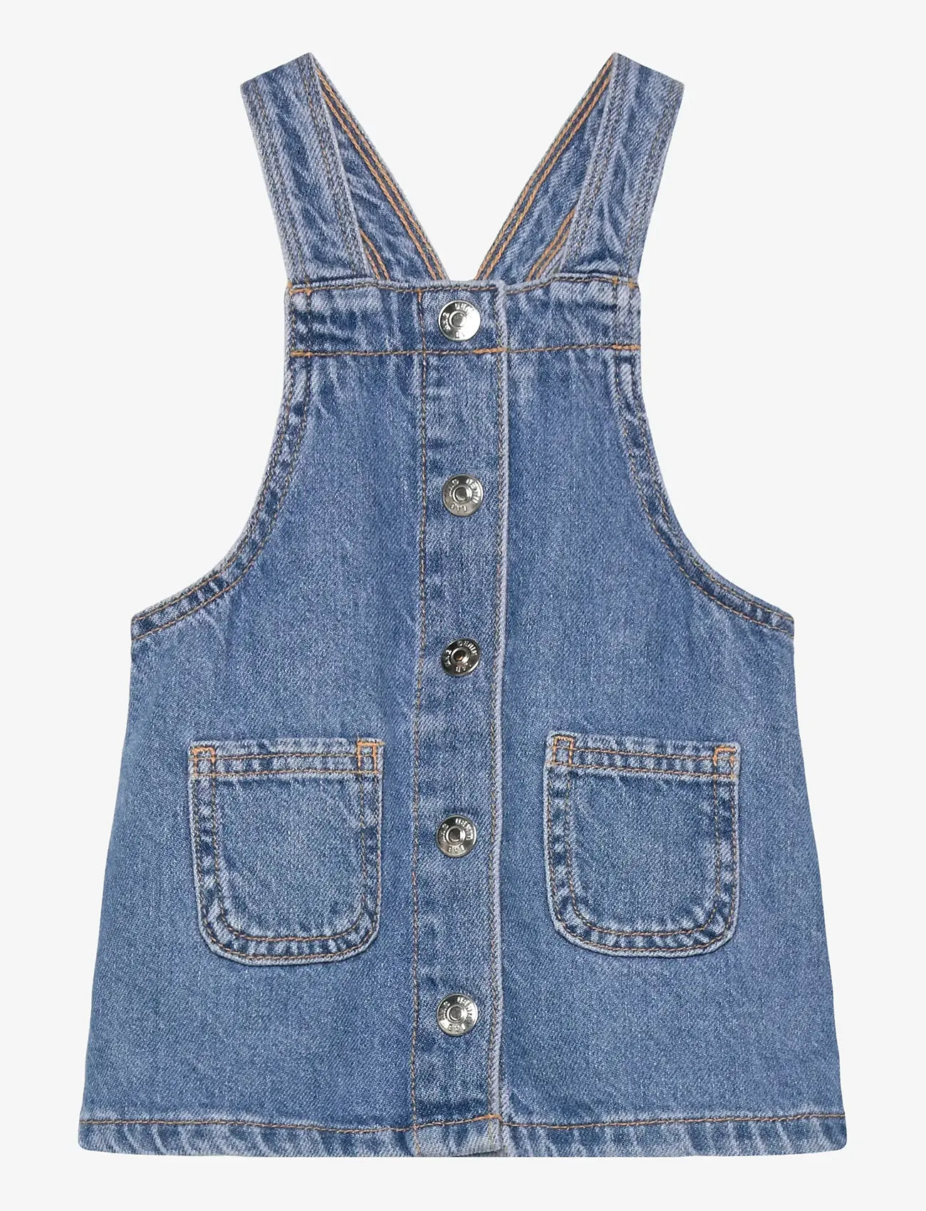 Mango - Denim buttons pichi - hängselklänningar - open blue - 0