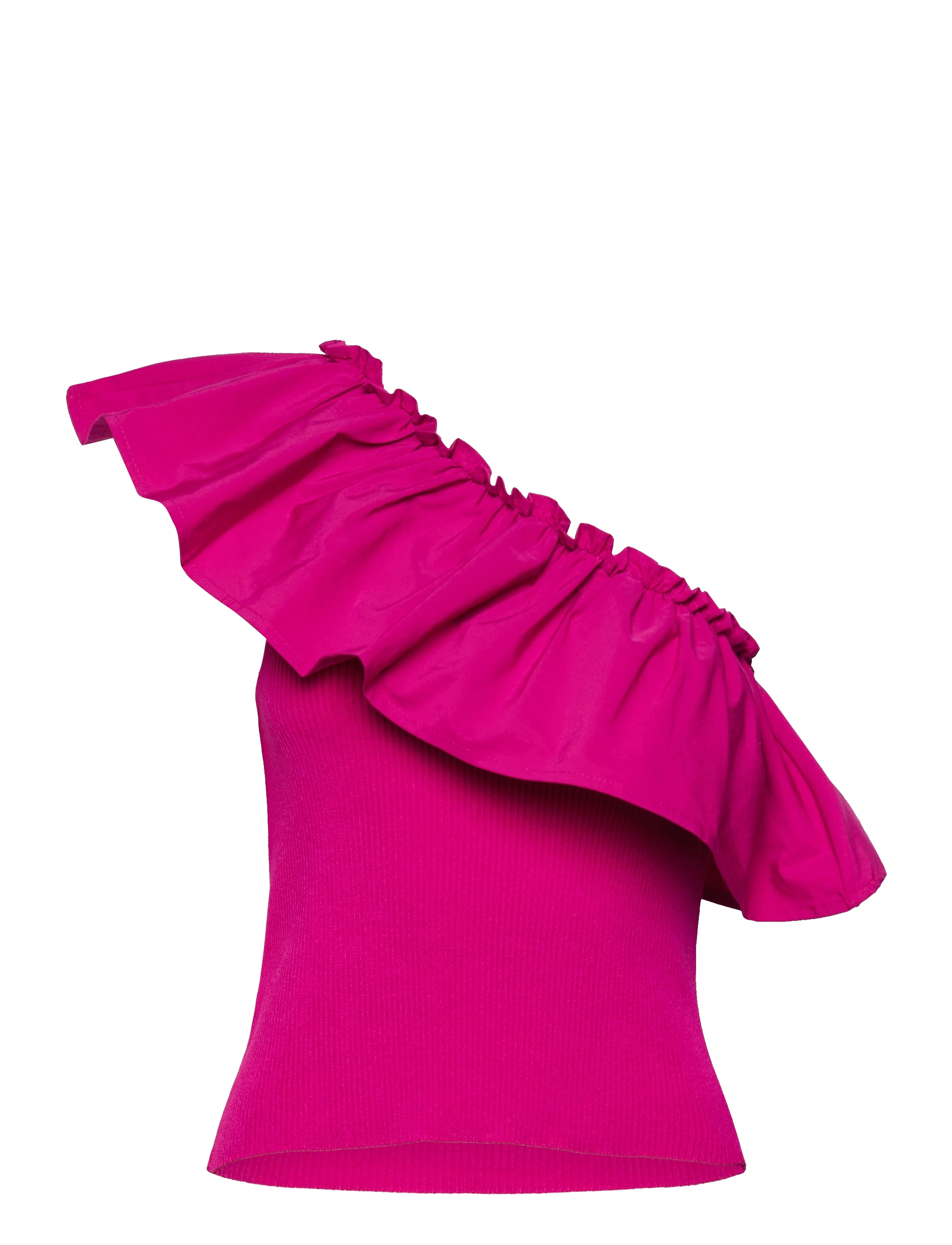 MANGO Asymmetrical Oberteil In Combined Fabric Pink - XS - Damen