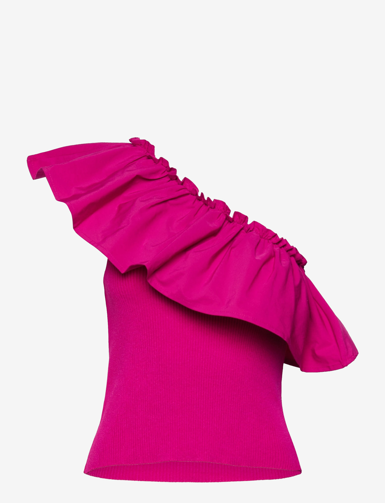 Mango - Asymmetrical top in combined fabric - laveste priser - bright pink - 0
