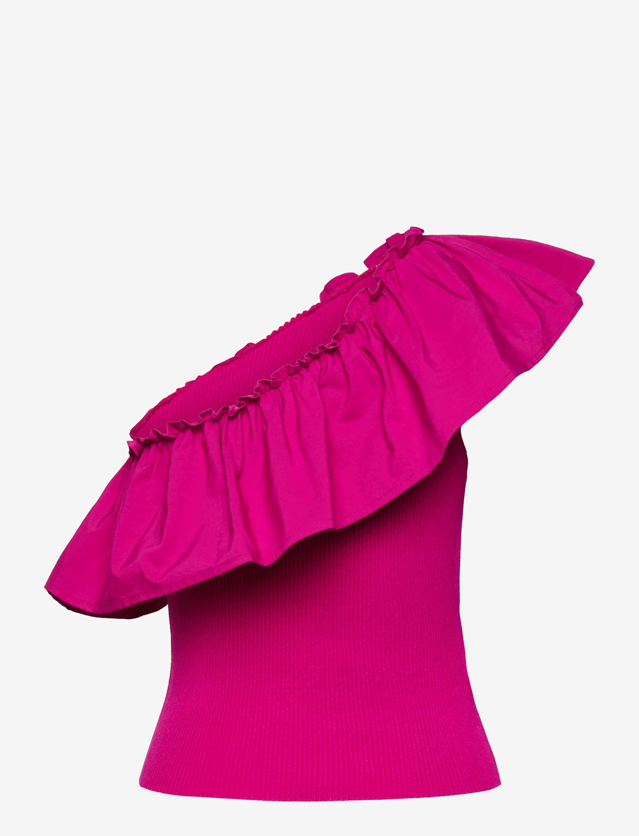 Mango - Asymmetrical top in combined fabric - laveste priser - bright pink - 1