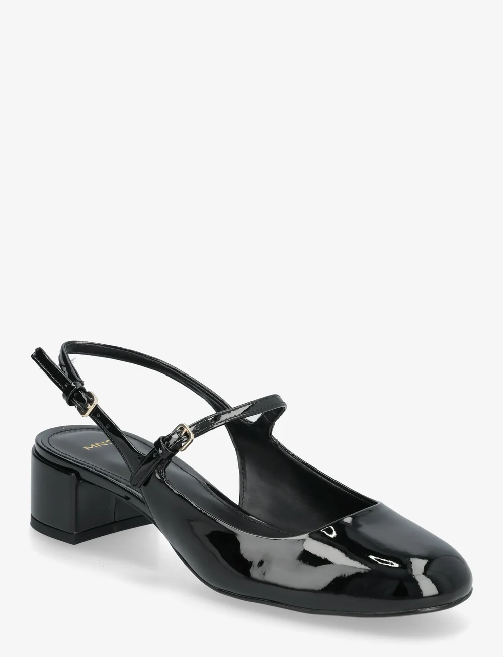 Mango - Patent leather block heel shoe - högklackade slingbacks - black - 1