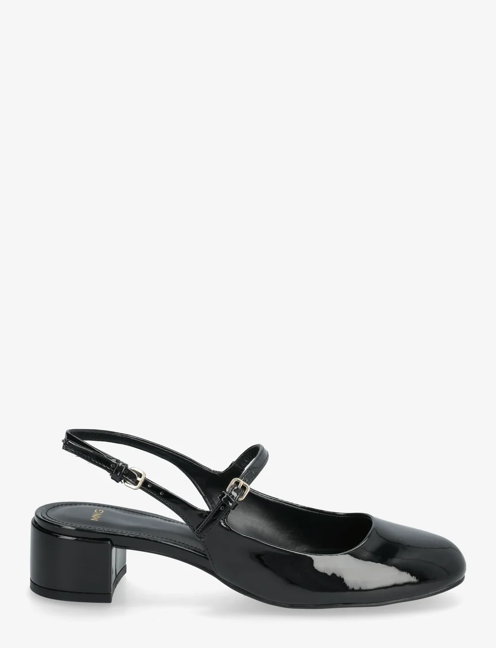 Mango - Patent leather block heel shoe - högklackade slingbacks - black - 2