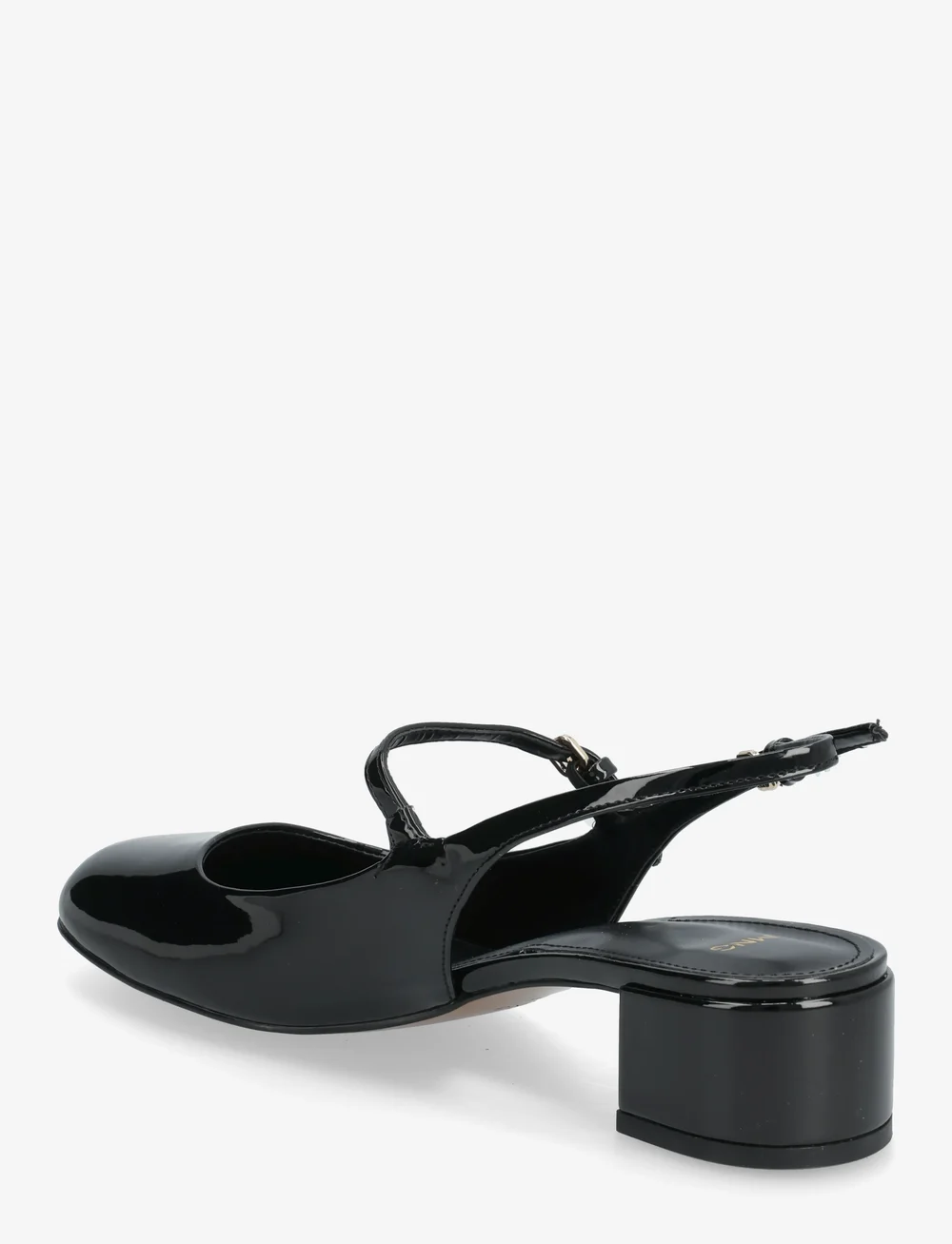 Mango - Patent leather block heel shoe - högklackade slingbacks - black - 3