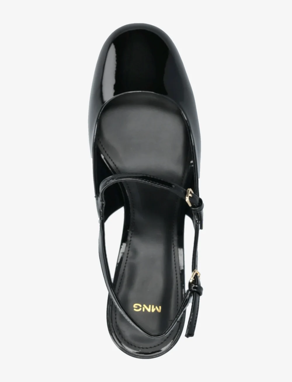 Mango - Patent leather block heel shoe - högklackade slingbacks - black - 4