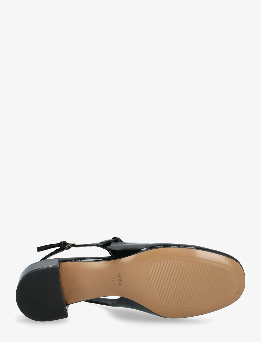 Mango - Patent leather block heel shoe - högklackade slingbacks - black - 5