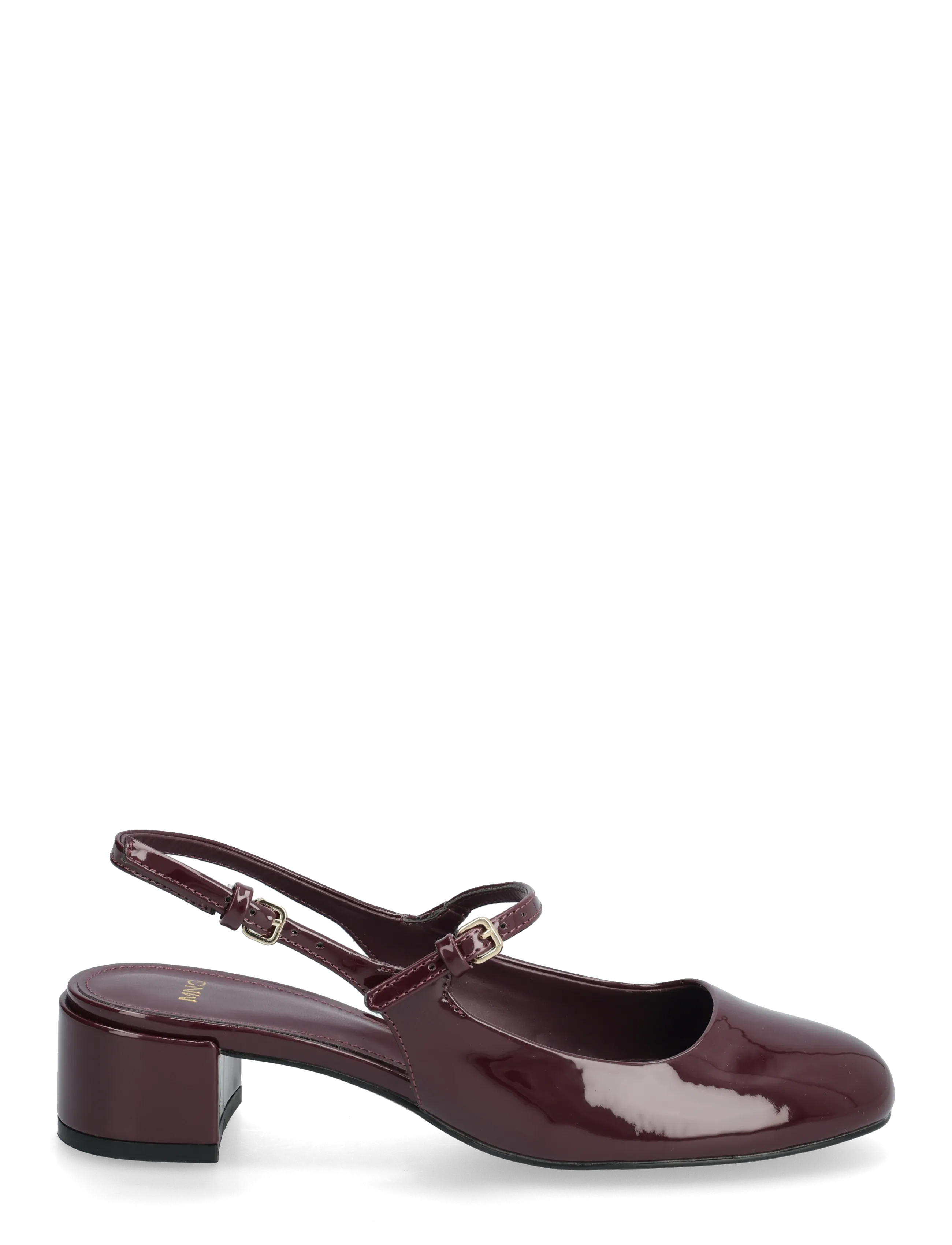 Mango - Patent leather block-heel shoes - dark red - 2