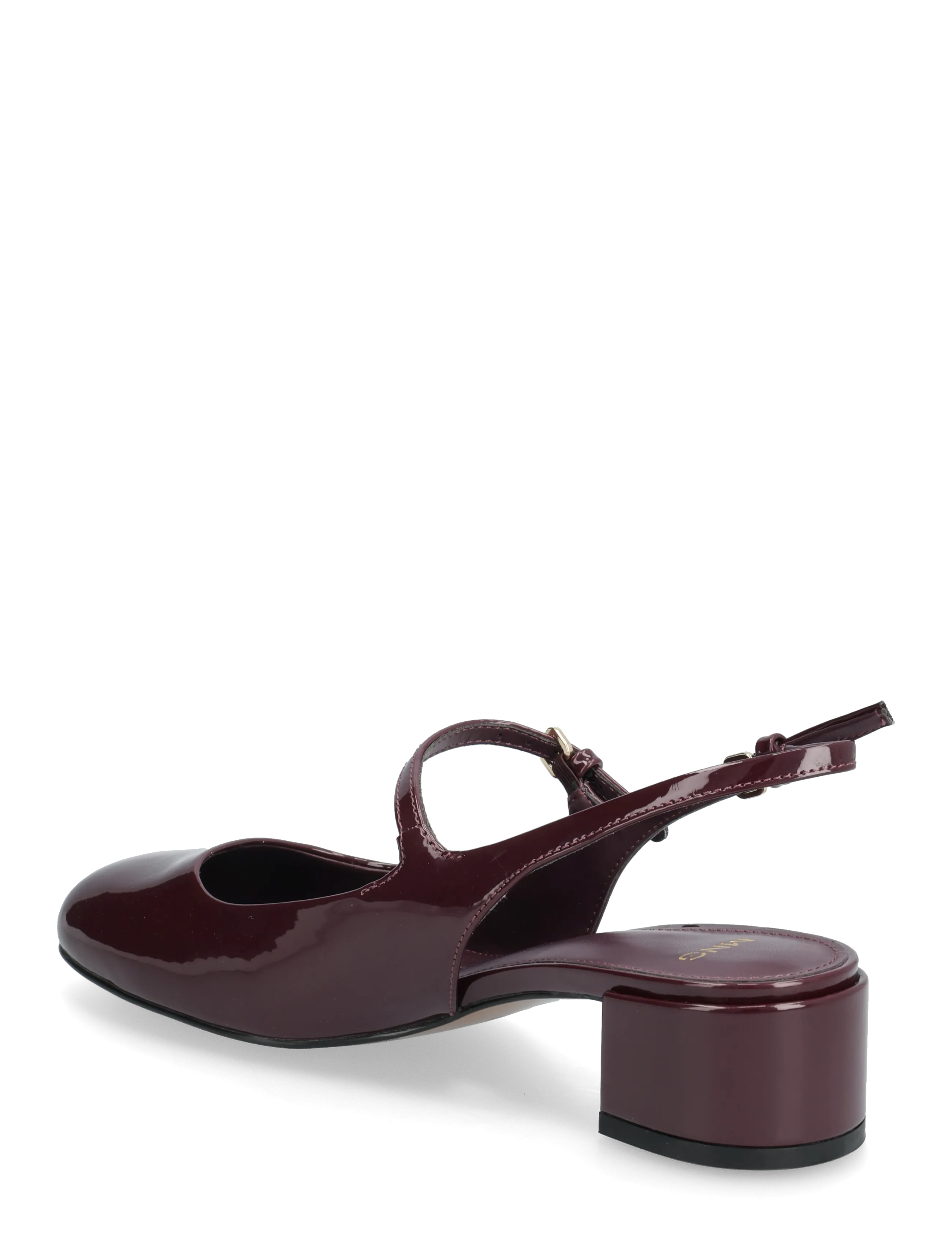 Mango - Patent leather block-heel shoes - dark red - 3