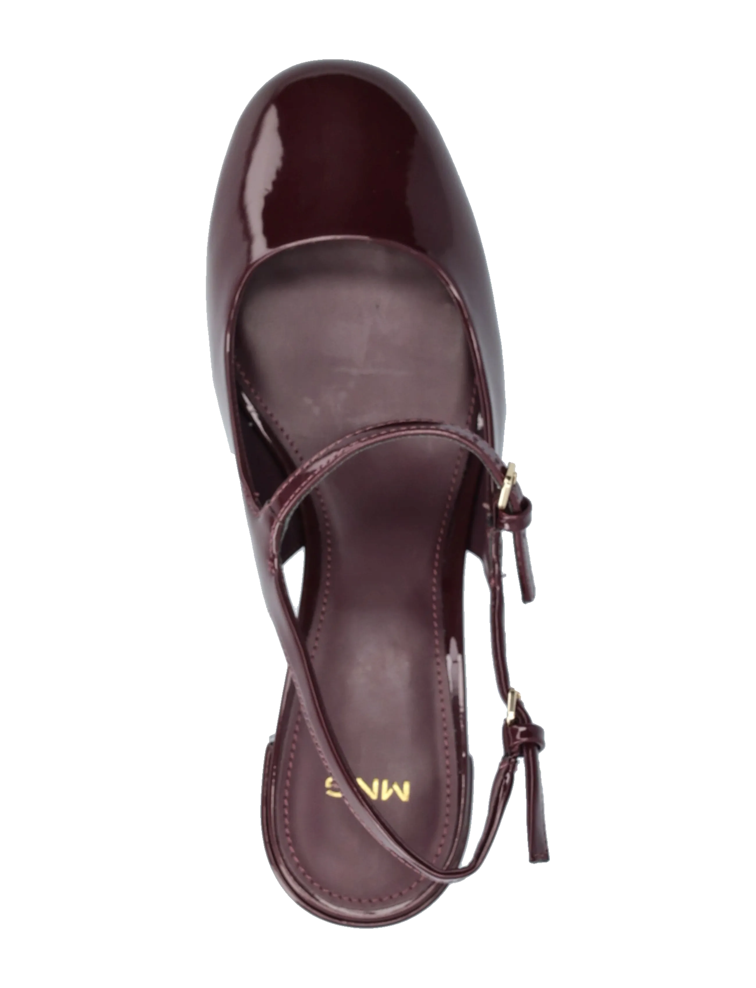 Mango - Patent leather block-heel shoes - dark red - 4
