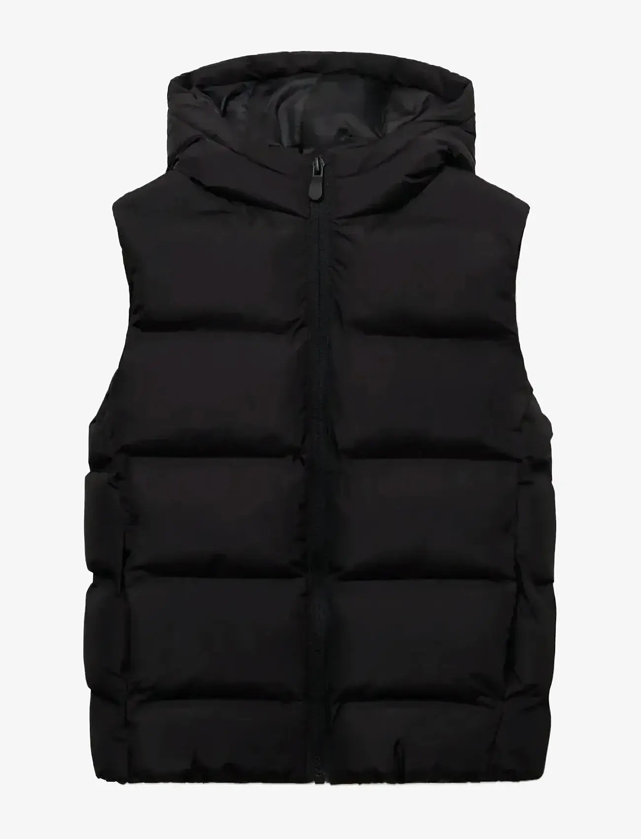 Mango - Quilted gilet with hood - black - 0